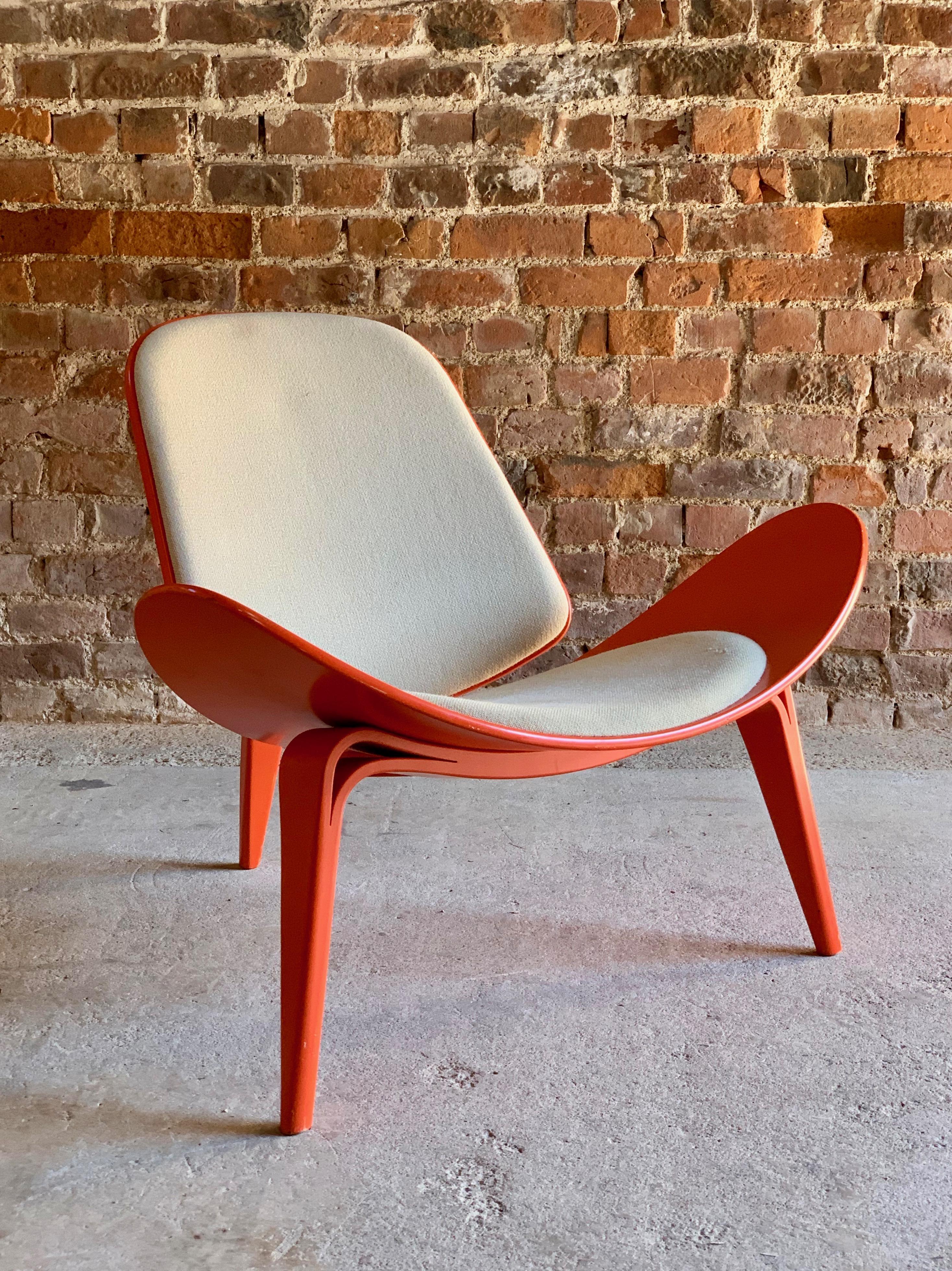 Birch Hans Wegner CH07 Shell Chair Carl Hansen & Son Denmark, Midcentury Danish
