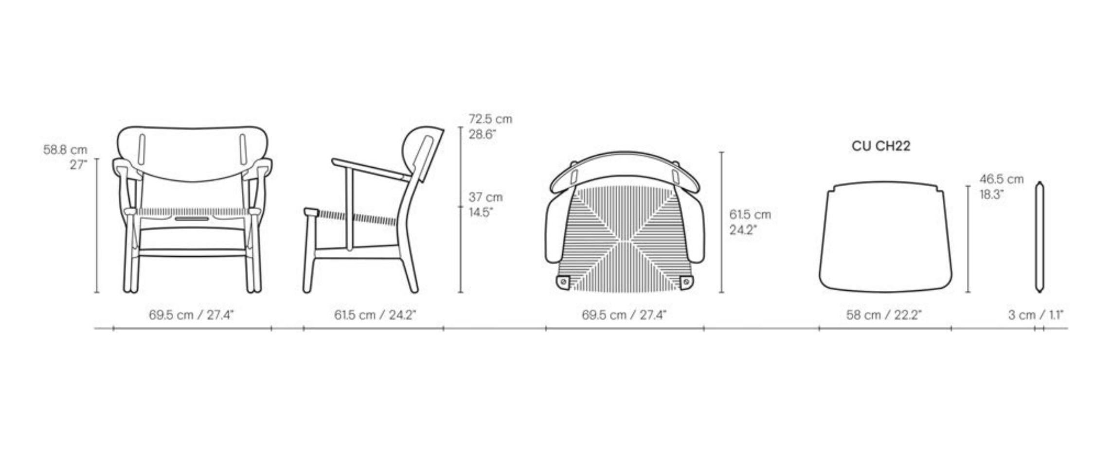 Hans Wegner 'CH22' Chair in Black Painted Oak for Carl Hansen & Son For Sale 9