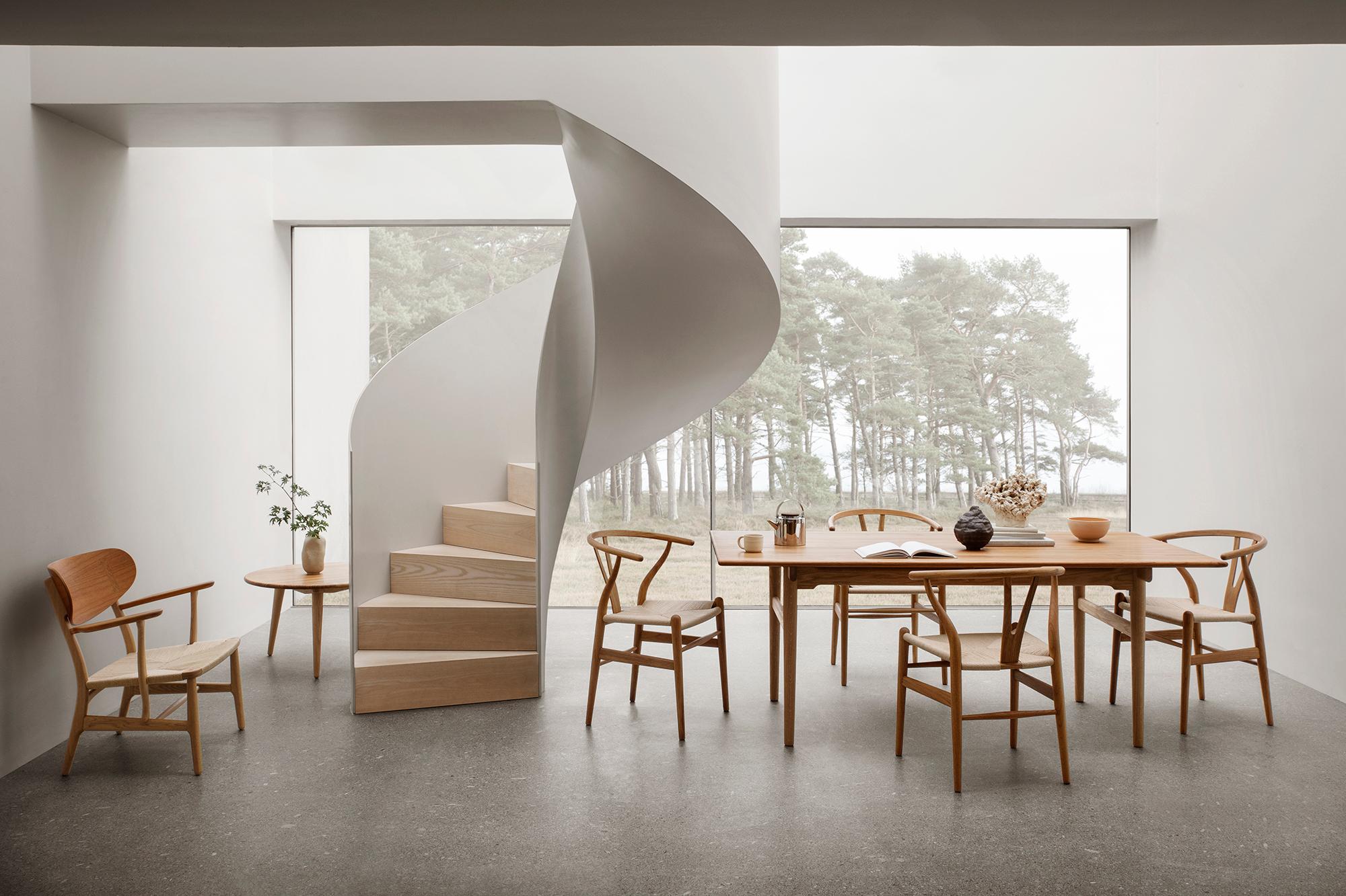 Danish Hans Wegner 'CH22' Chair in Black Painted Oak for Carl Hansen & Son For Sale