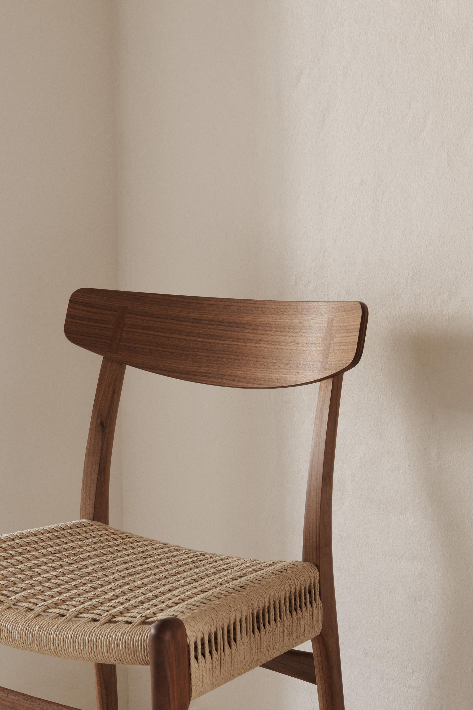 Sedia Hansen 'CH23' in Oak nero e corda di carta nera per Carl Hansen & Son in vendita 1