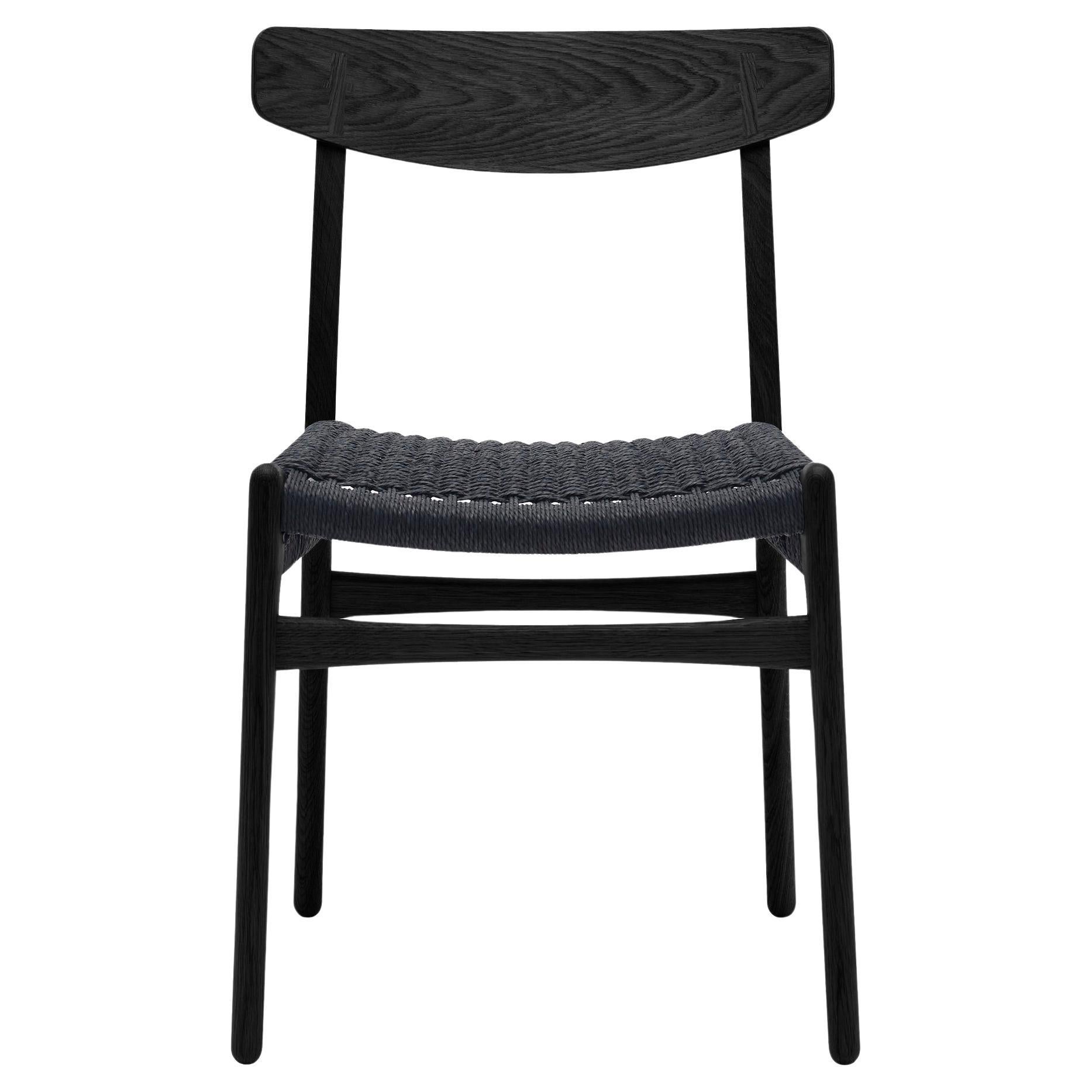 Hans Wegner 'CH23' Chair in Black Oak & Black Papercord for Carl Hansen & Son