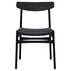 Hans Wegner 'CH23' Stuhl aus schwarzer Eiche und schwarzer Papierkordel für Carl Hansen & Sohn