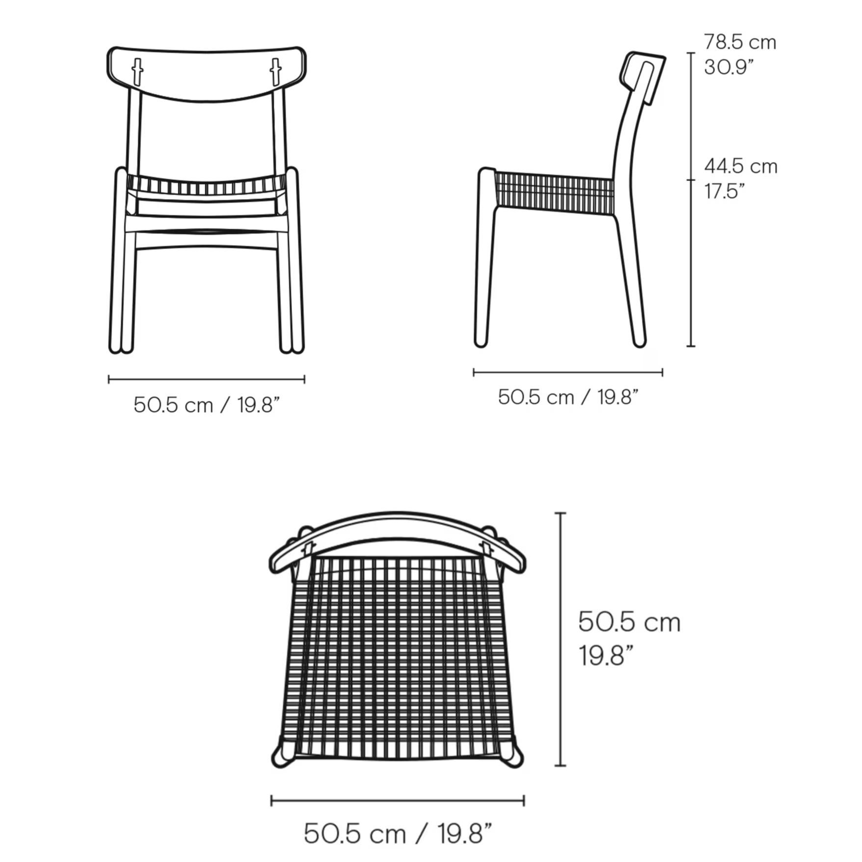 Sedia Hansen 'CH23' in olio di noce e corda di carta nera per Carl Hansen & Son in vendita 5
