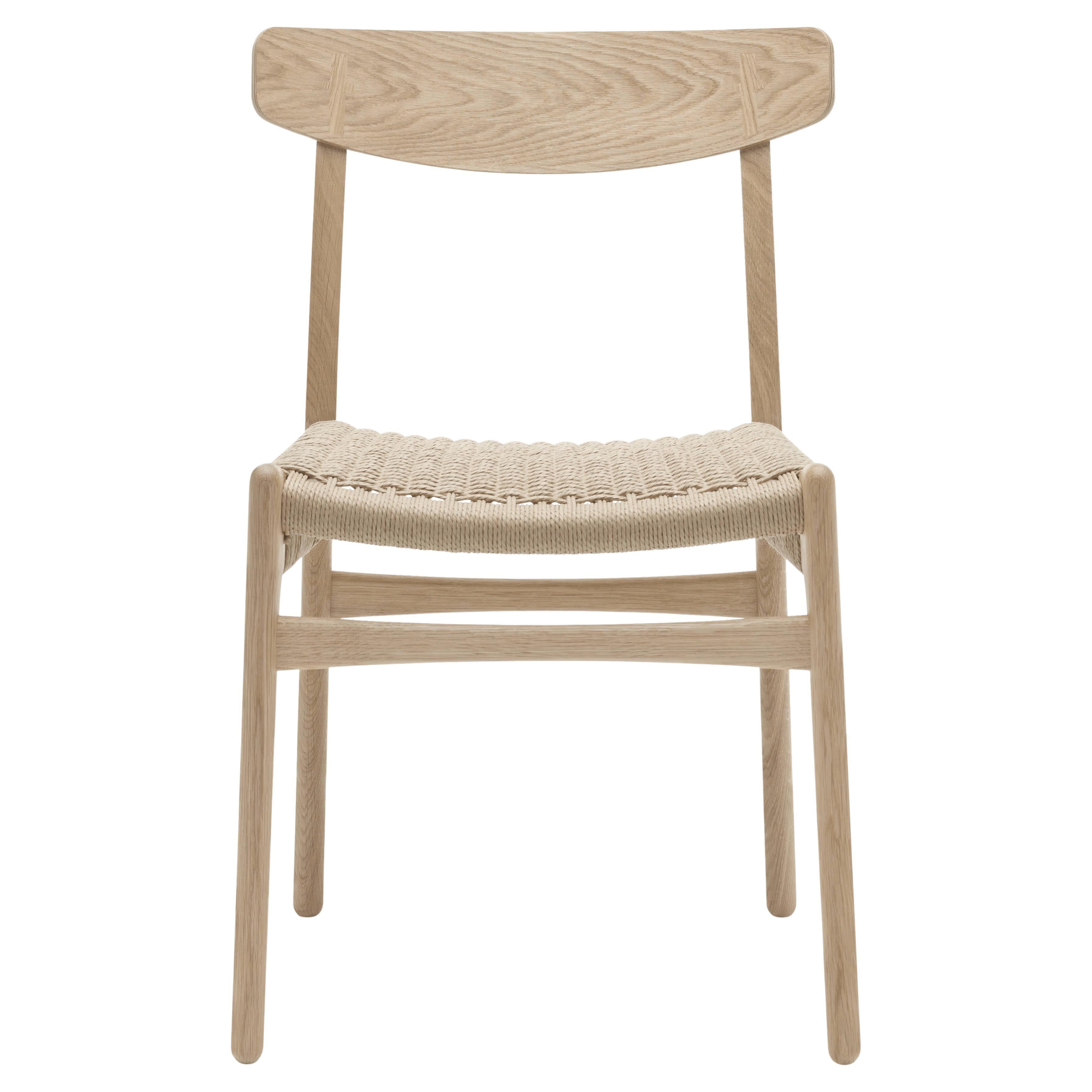 Hans Wegner 'CH23' Chair Oak White Oil & Natural Papercord for Carl Hansen & Son