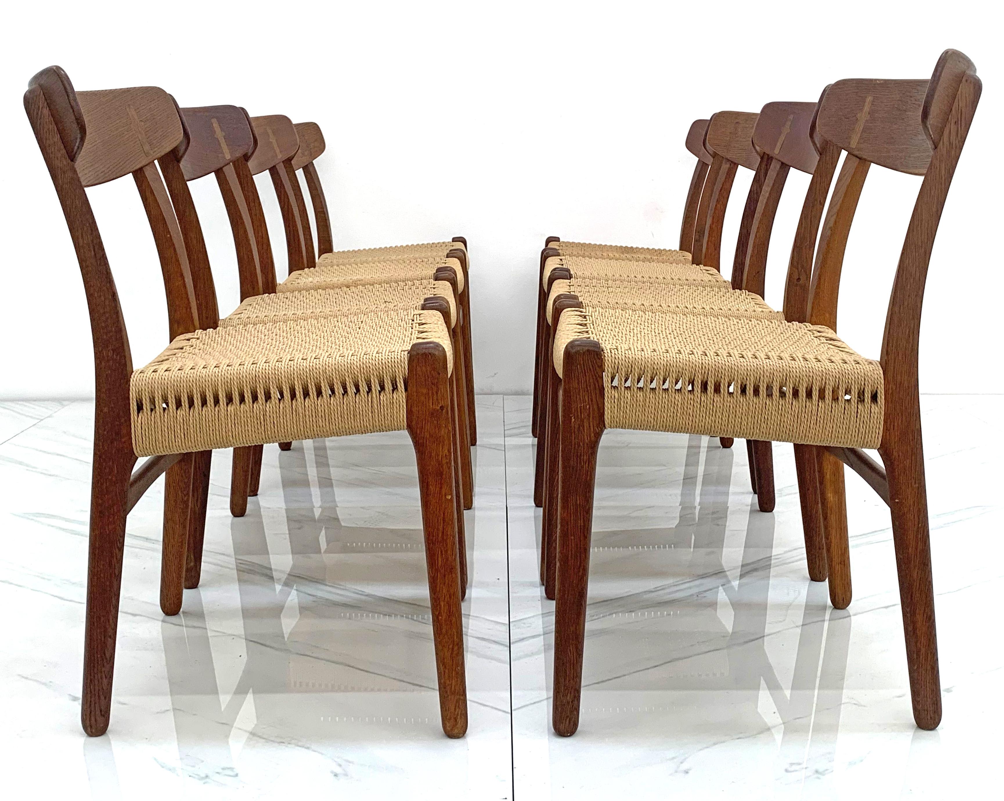 Chaises de salle à manger Hans Wegner CH23 Carl Hansen & Son, Danemark, ensemble de 8 pièces en vente 3