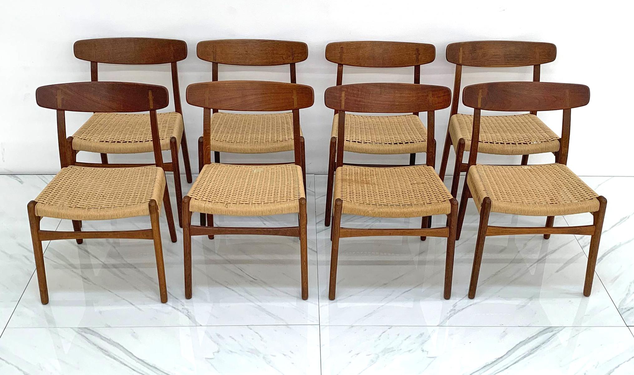 Chaises de salle à manger Hans Wegner CH23 Carl Hansen & Son, Danemark, ensemble de 8 pièces en vente 4