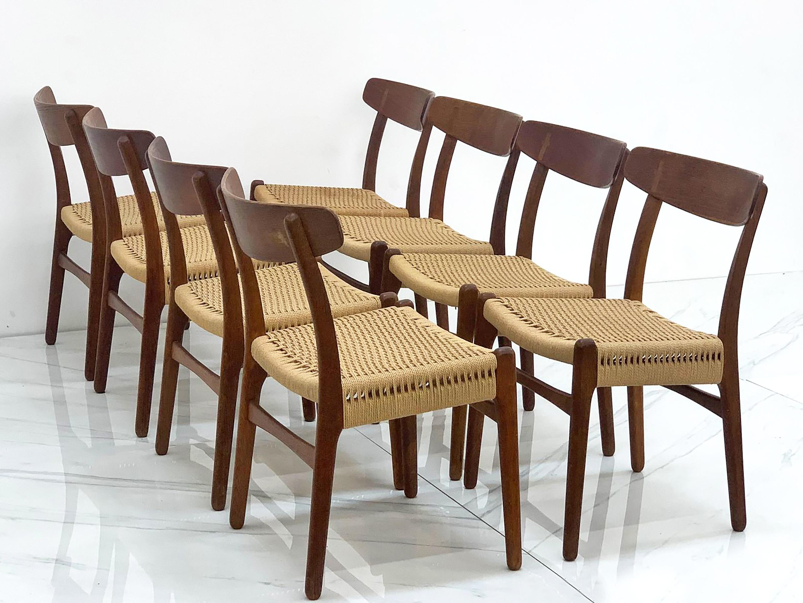 Chaises de salle à manger Hans Wegner CH23 Carl Hansen & Son, Danemark, ensemble de 8 pièces en vente 1