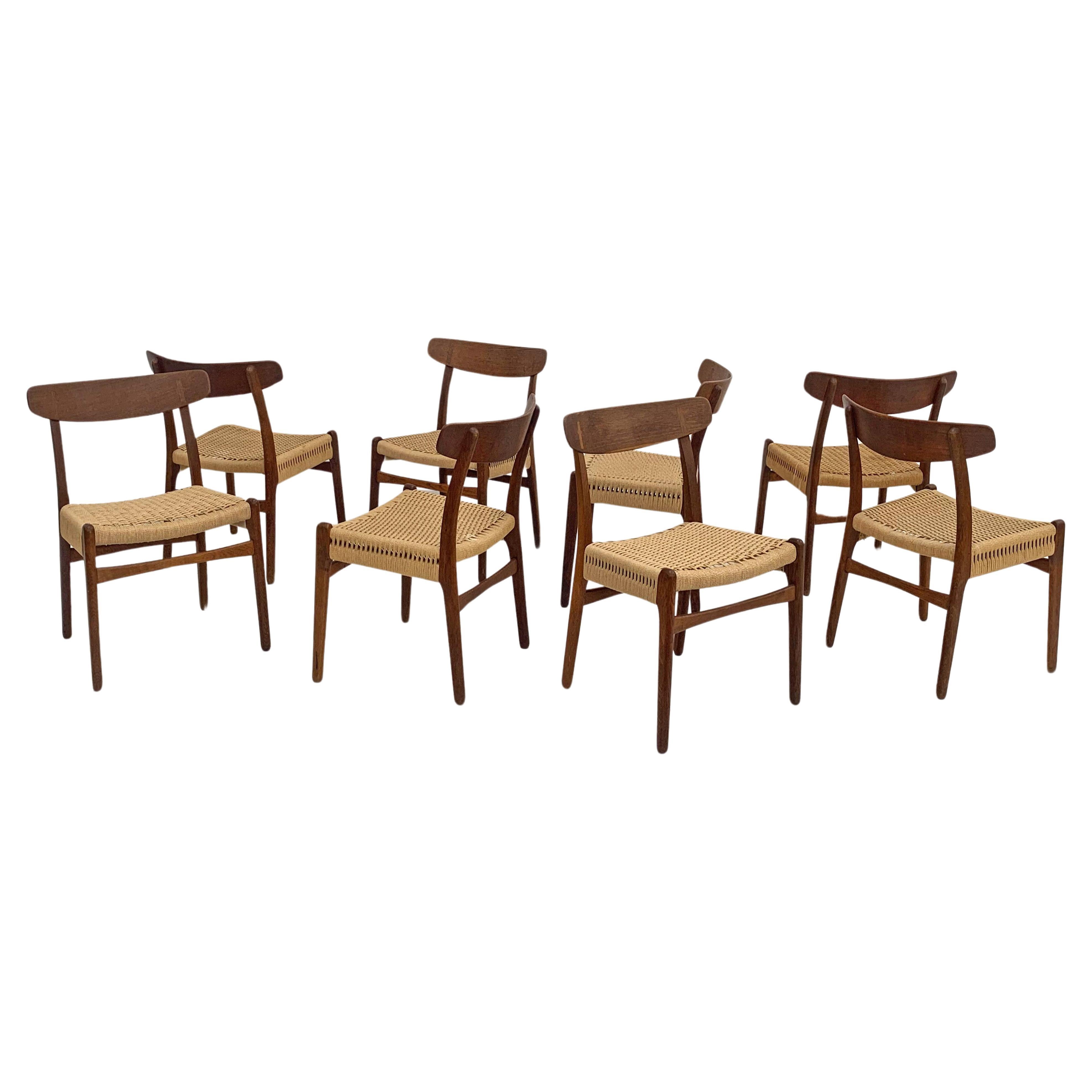 Chaises de salle à manger Hans Wegner CH23 Carl Hansen & Son, Danemark, ensemble de 8 pièces en vente