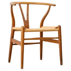 Hans Wegner CH24 Wishbone chair in oak and papercord circa 1953 Illums Bolighus