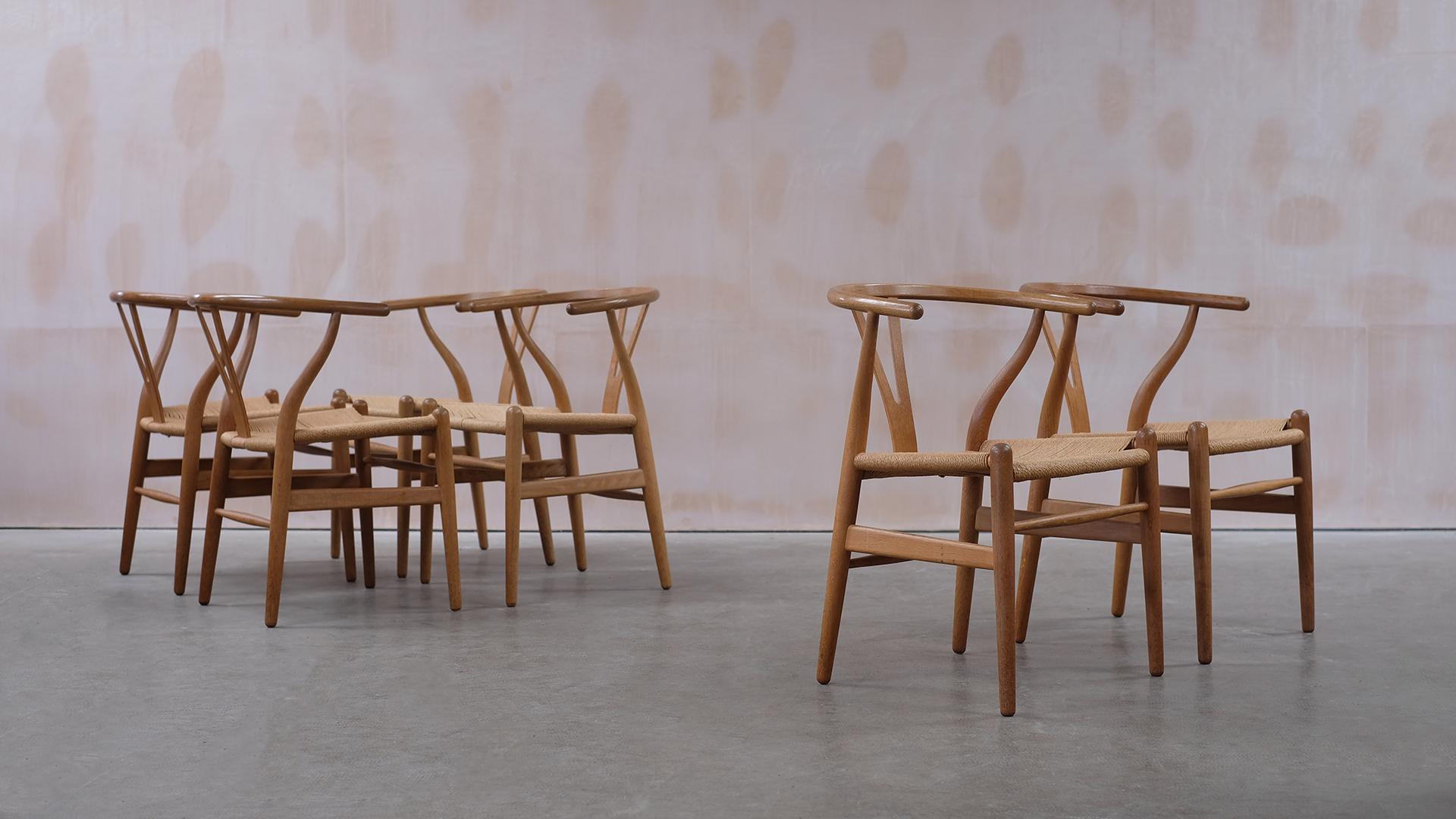 Scandinavian Modern Hans Wegner CH24 Wishbone Chairs
