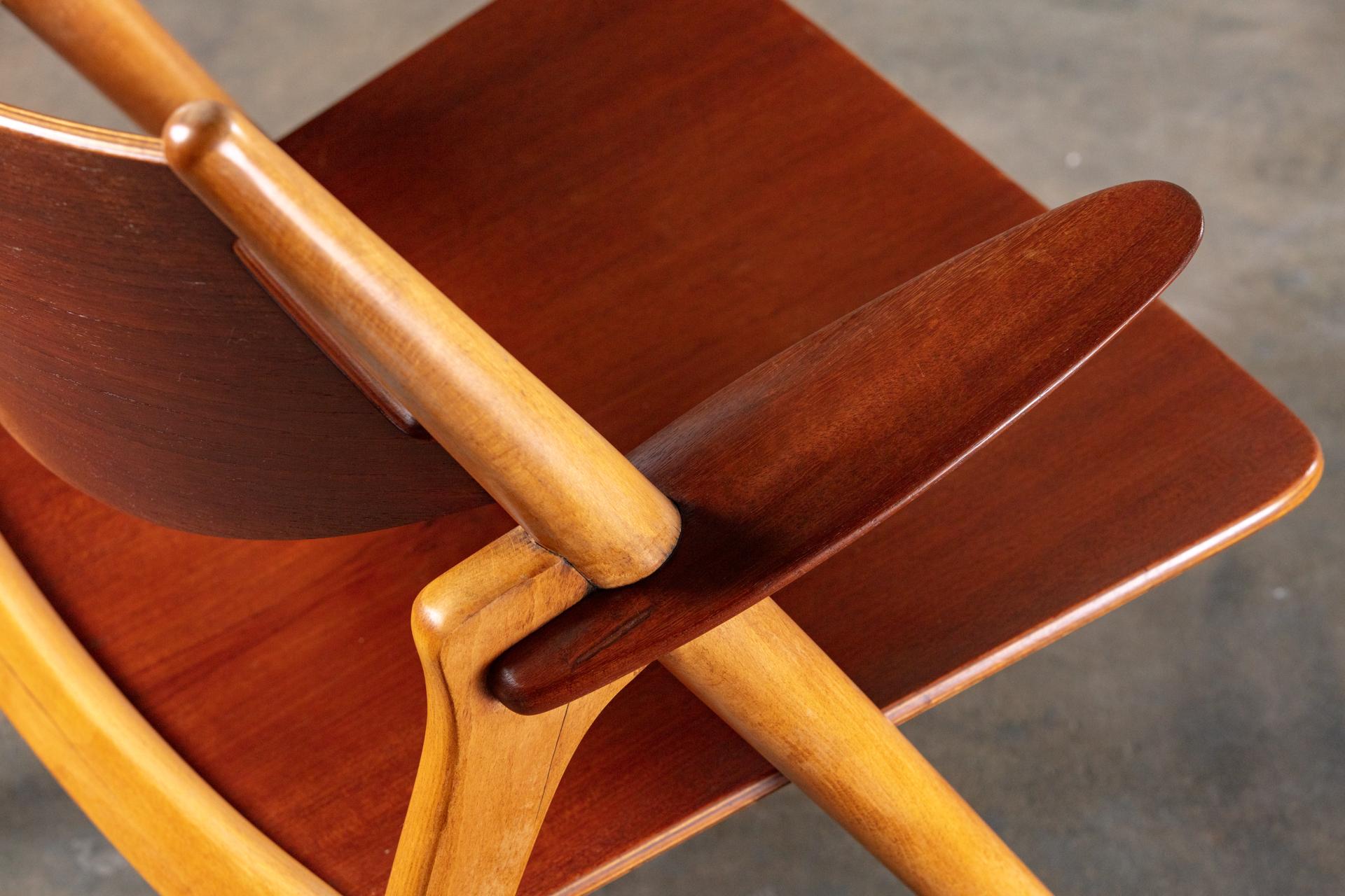 Mid-Century Modern Hans Wegner CH28 Wood Armchair For Sale