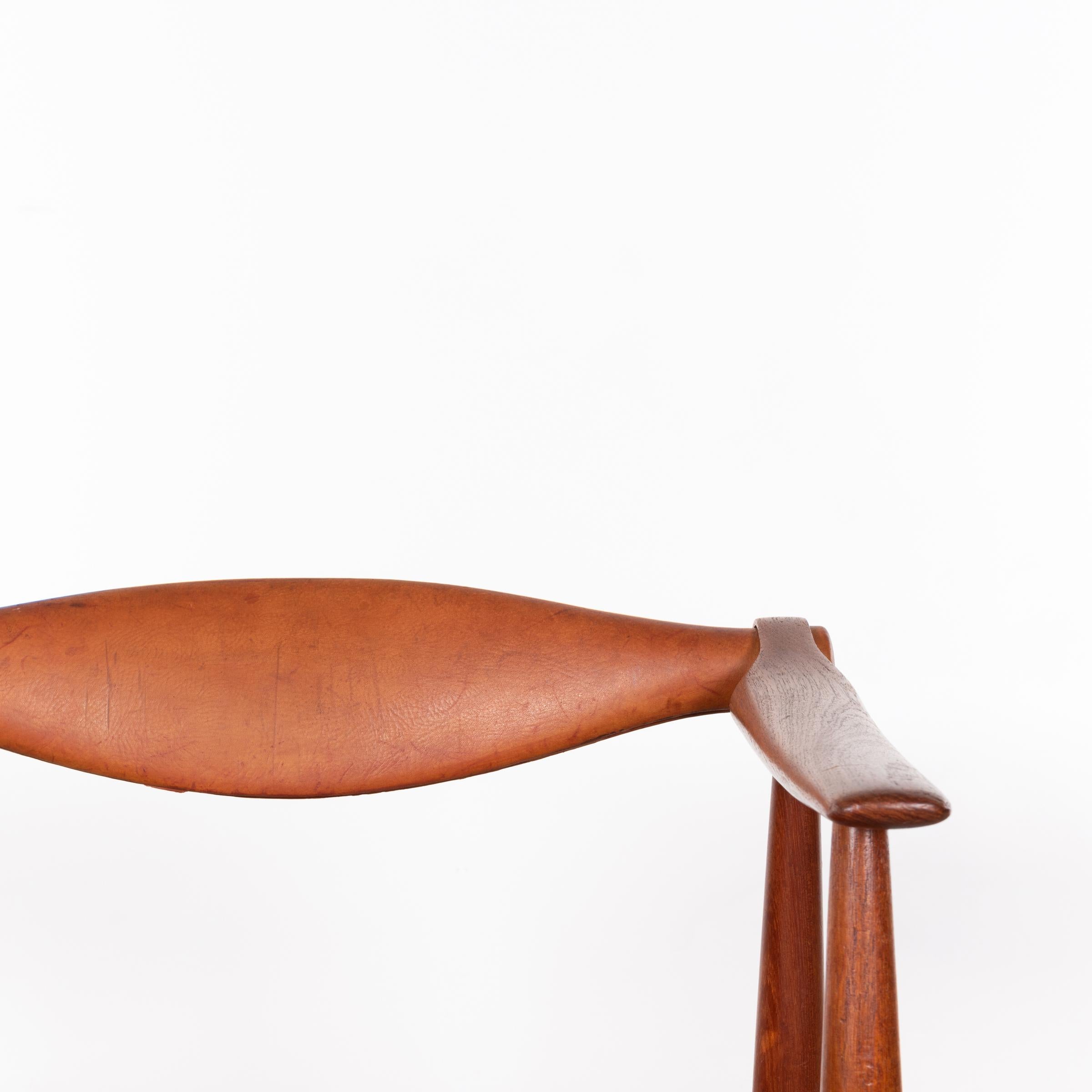 Hans Wegner CH34 Chair in Teak and Cognac Leather for Carl Hansen & Søn, Denmark 5