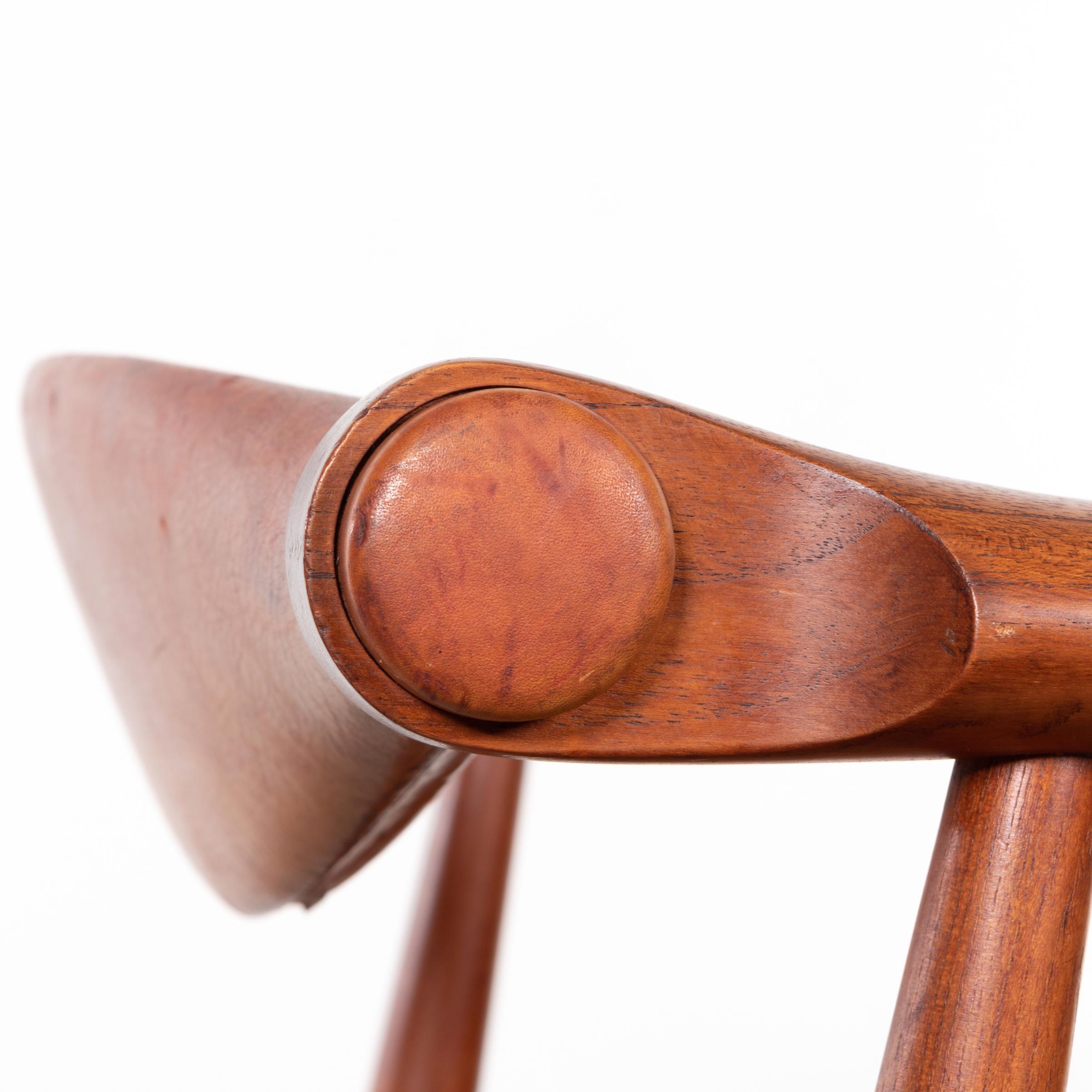Hans Wegner CH34 Chair in Teak and Cognac Leather for Carl Hansen & Søn, Denmark 8
