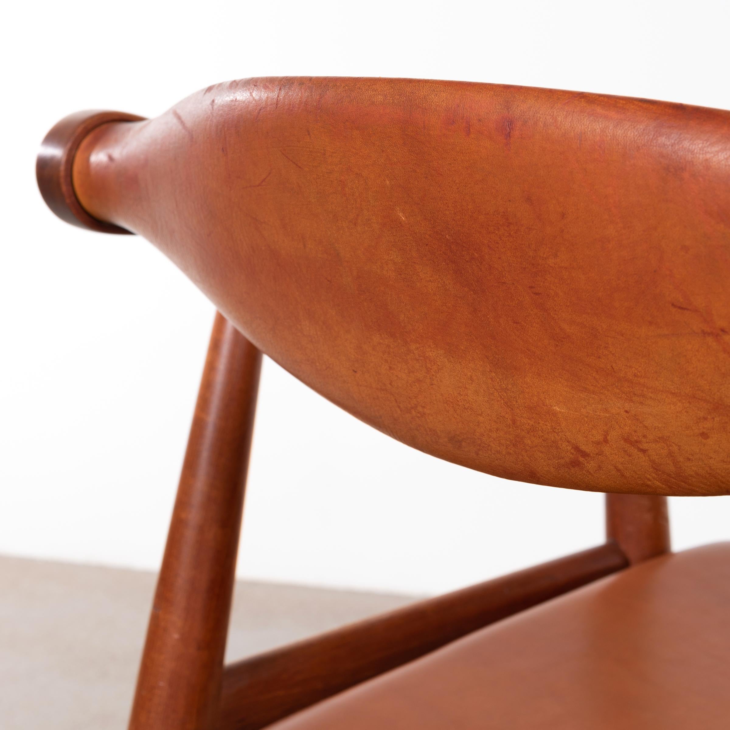 Hans Wegner CH34 Chair in Teak and Cognac Leather for Carl Hansen & Søn, Denmark 9