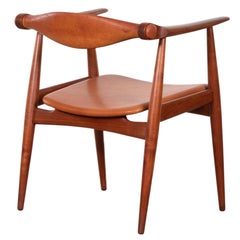 Hans Wegner CH34 Chair in Teak and Cognac Leather for Carl Hansen & Søn, Denmark