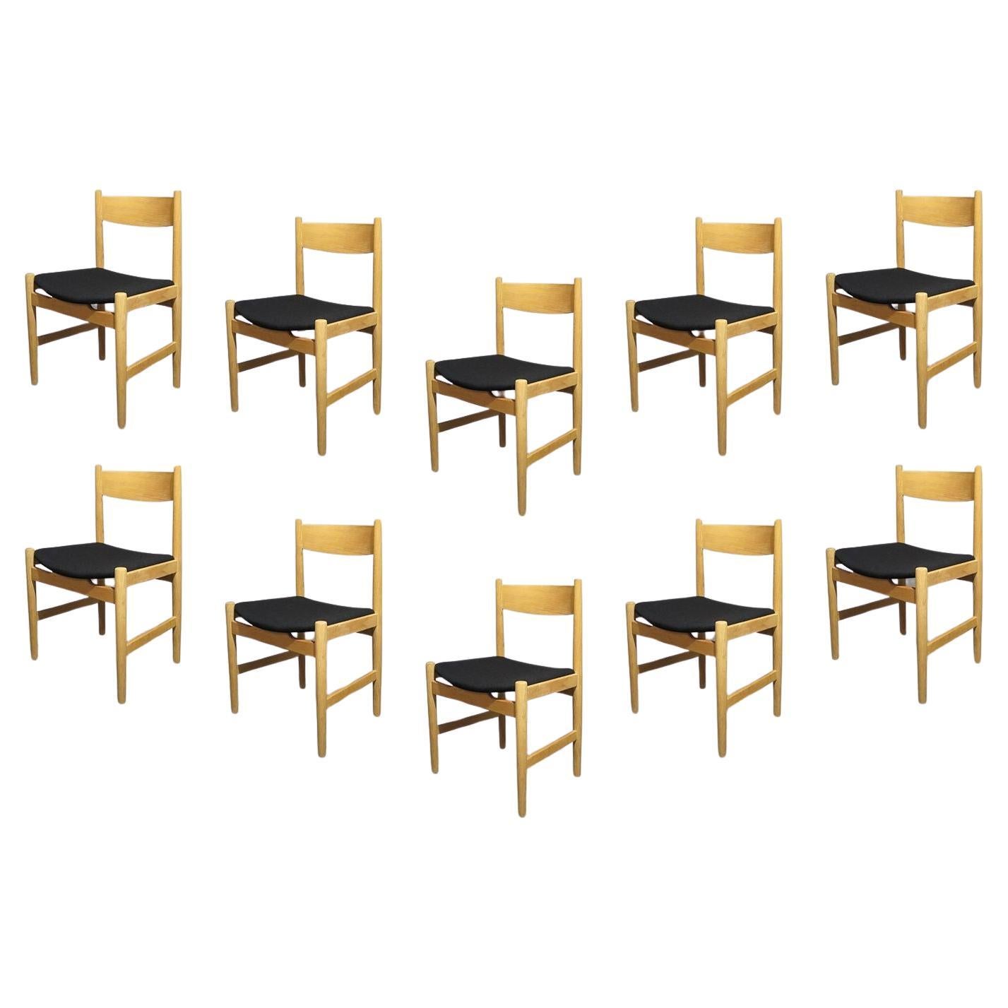 Sillas de comedor Hans Wegner CH38 en roble blanco para Carl Hansen & Søn, Dinamarca, 1960