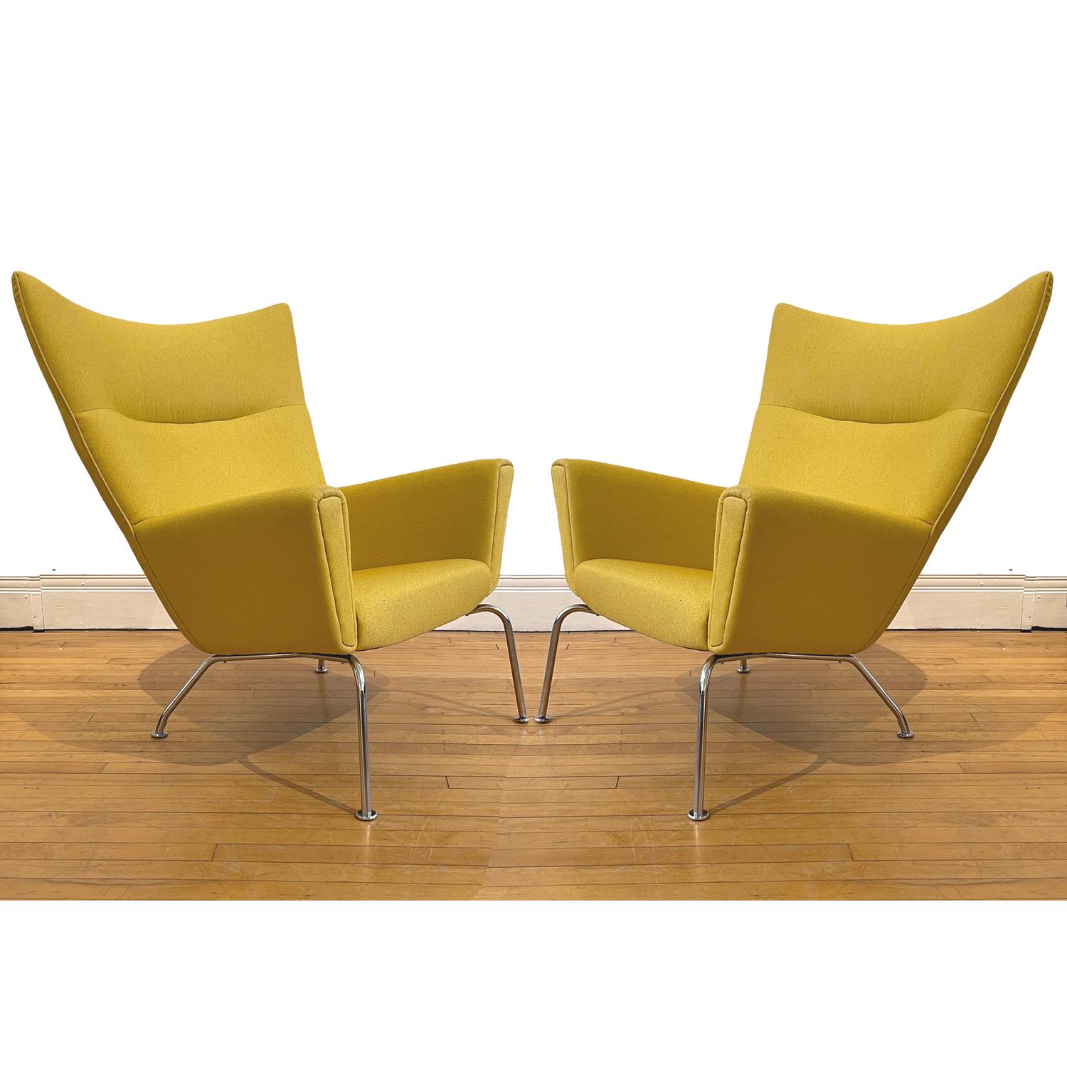Priced per chair. Four available in yellow

The Wegner Wing Chair was born in 1960 with a simple scetch by Danish design legend Hans J. Wegner. Now, Carl Hansen & Son has dusted off the drawings to bring this contemporary classic back to life. The