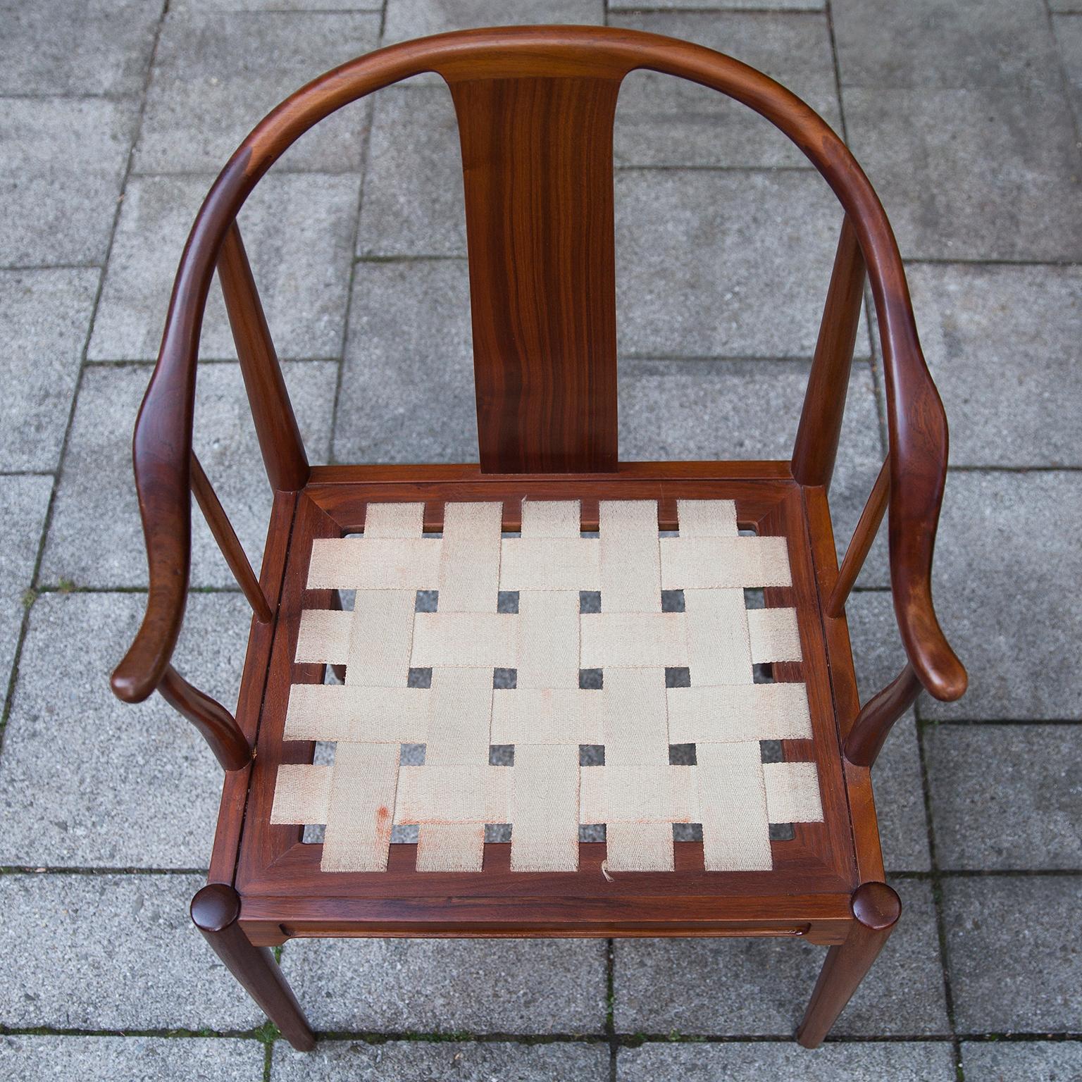 Mid-20th Century Hans Wegner Chinese Chair 4283 with Original Seat Pad Marked