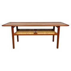 Hans Wegner Coffee Table AT10 Andreas Tuck Denmark Teak & Cane 1950s