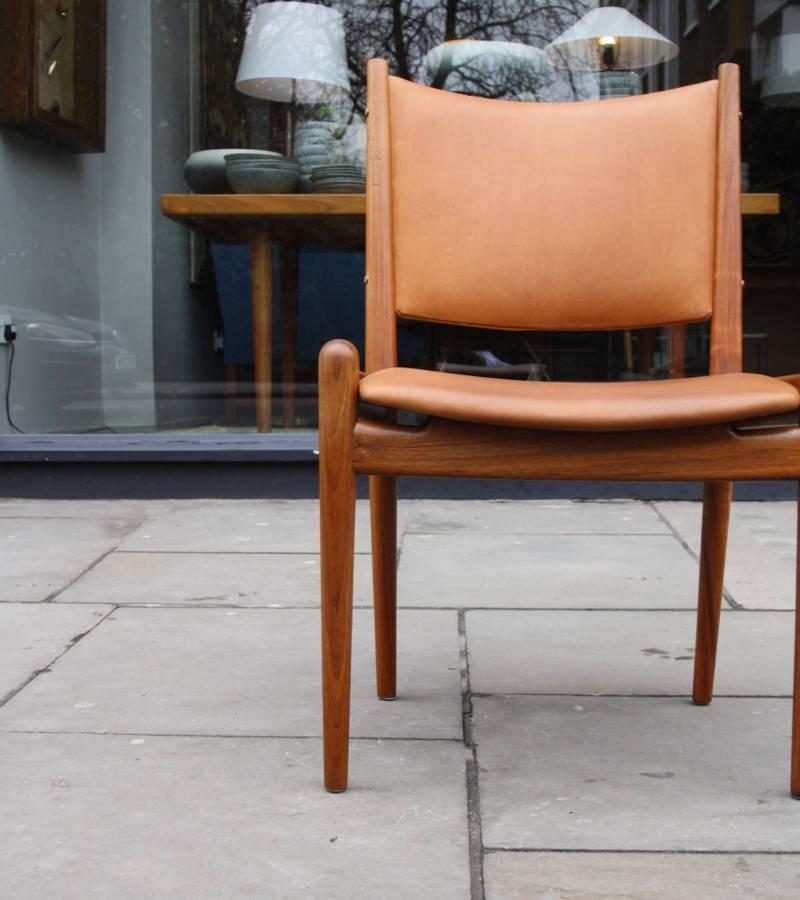 Hans Wegner Cognac Leather Chair 7