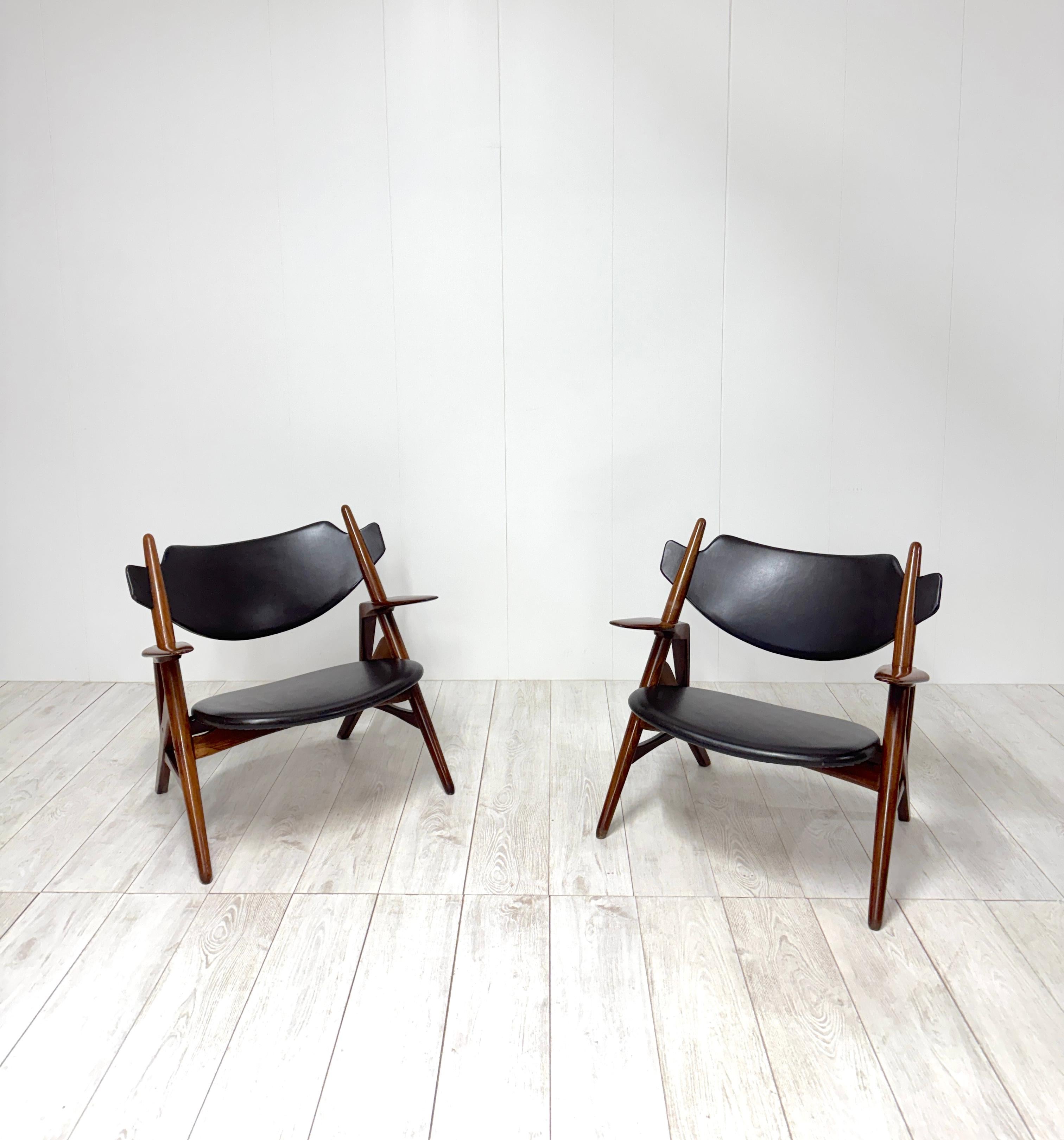 Danish Hans Wegner, Coppia di poltroncine, Danimarca, 1950 For Sale