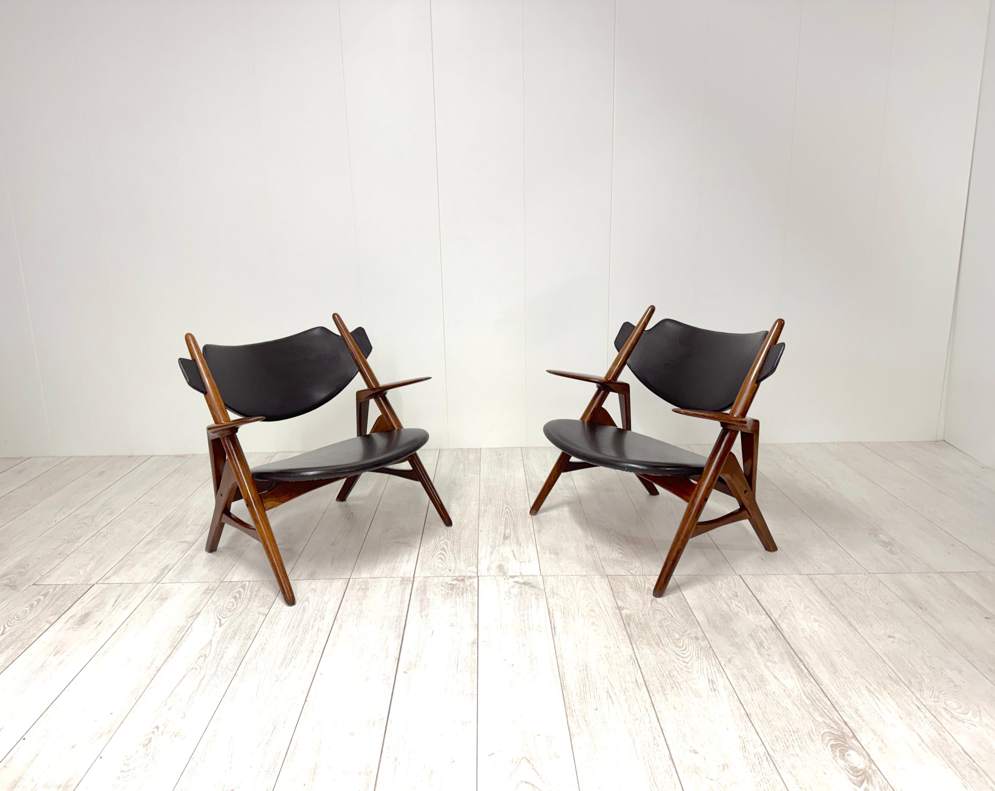 Hans Wegner, Coppia di poltroncine, Danimarca, 1950 For Sale 1