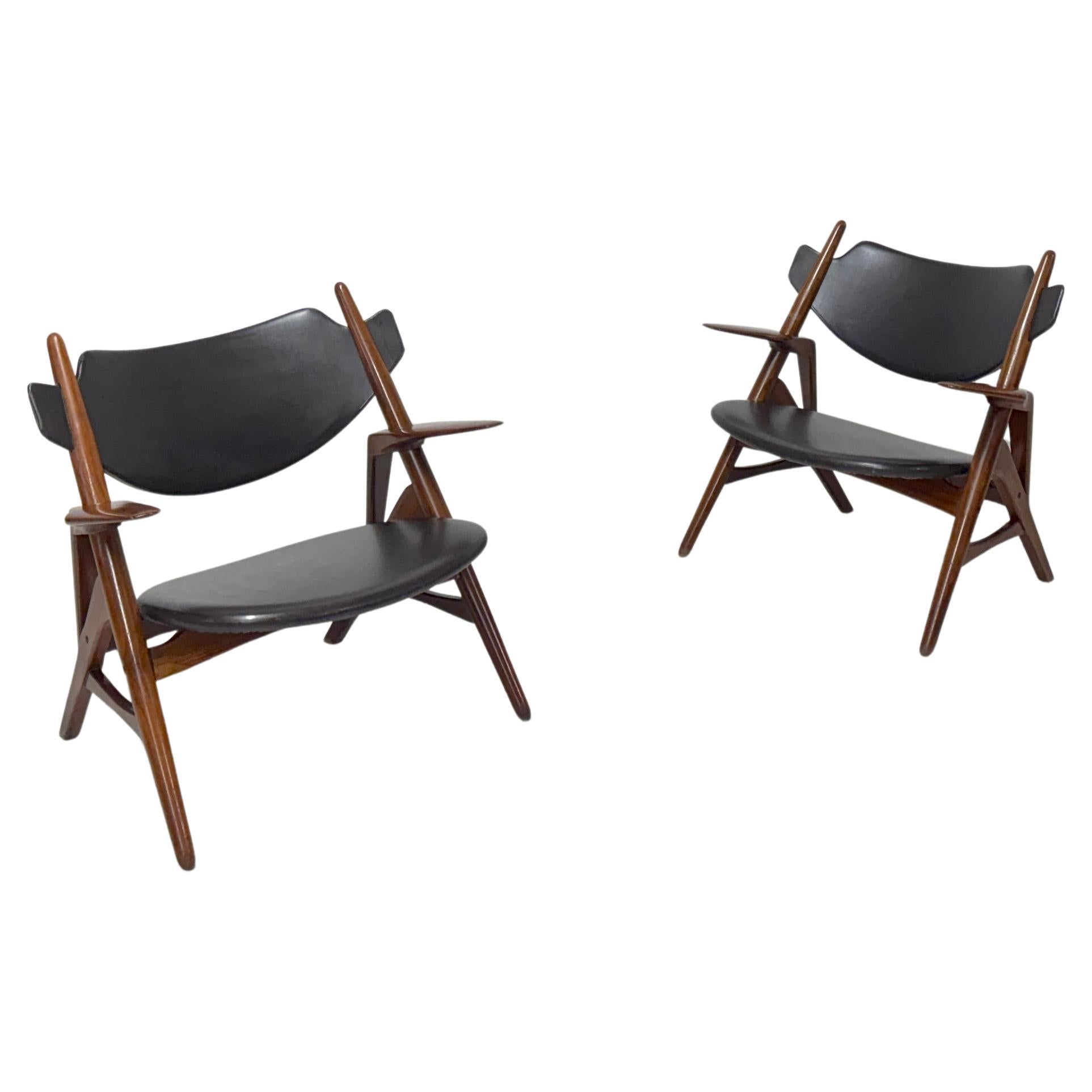 Hans Wegner, Coppia di poltroncine, Danimarca, 1950 For Sale