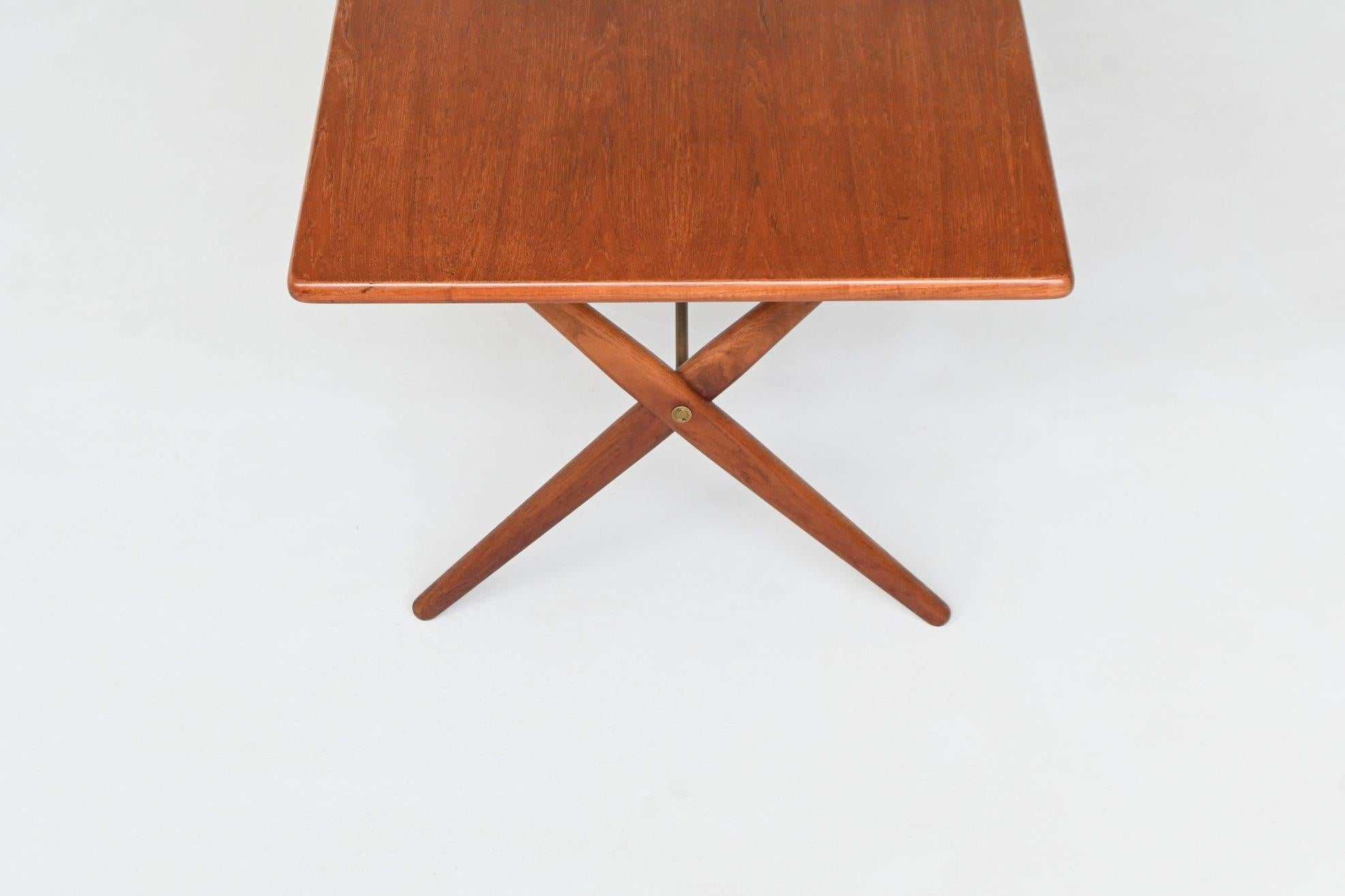Hans Wegner cross-leg AT 303 dining table Andreas Tuck Denmark 1950 For Sale 7