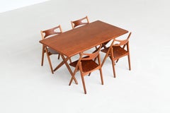 Hans Wegner cross-leg AT 303 dining table Andreas Tuck Denmark 1950