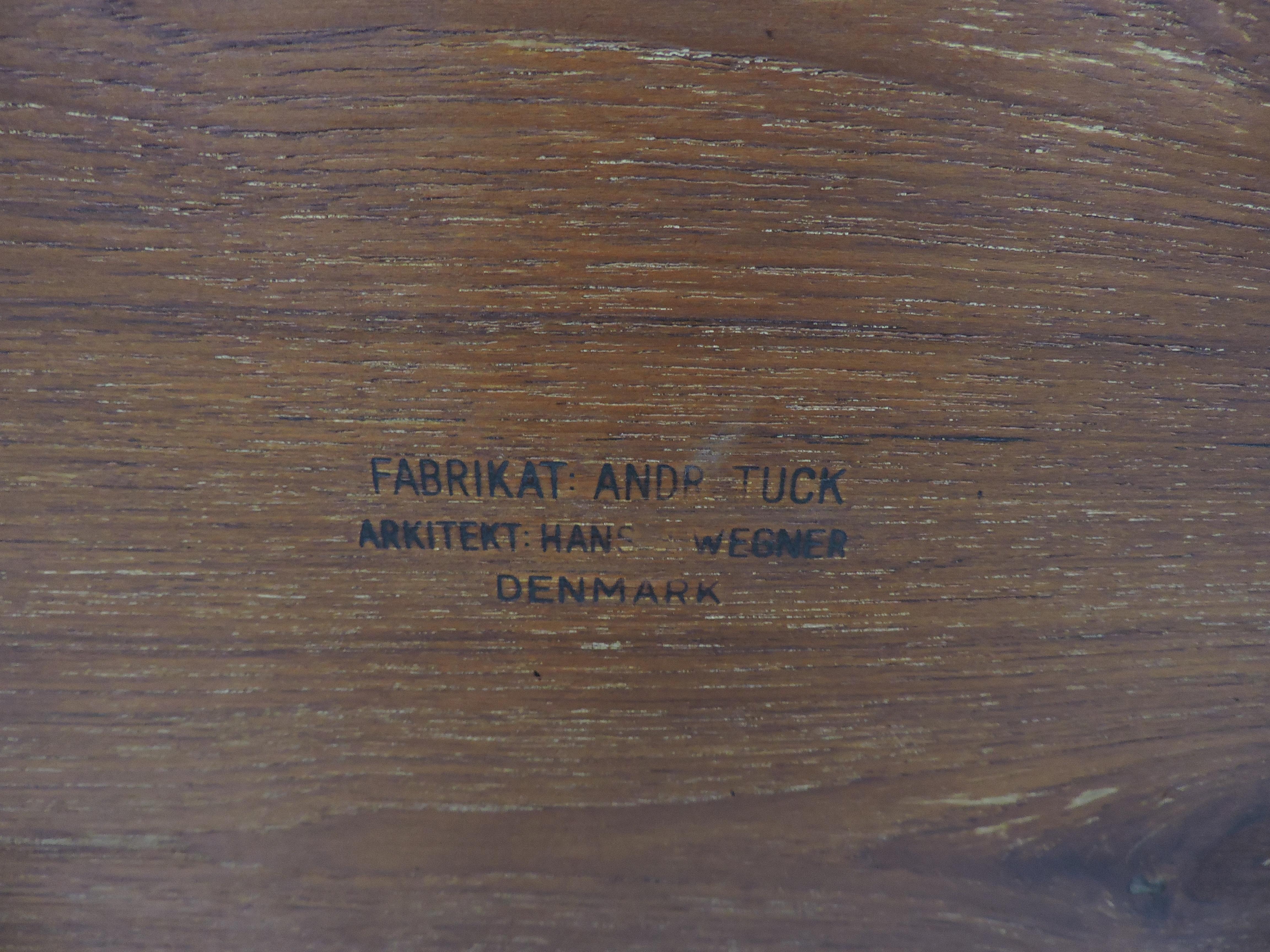 Hans Wegner Danish Modern Teak & Oak Drop Leaf End Table for Andreas Tuck For Sale 8