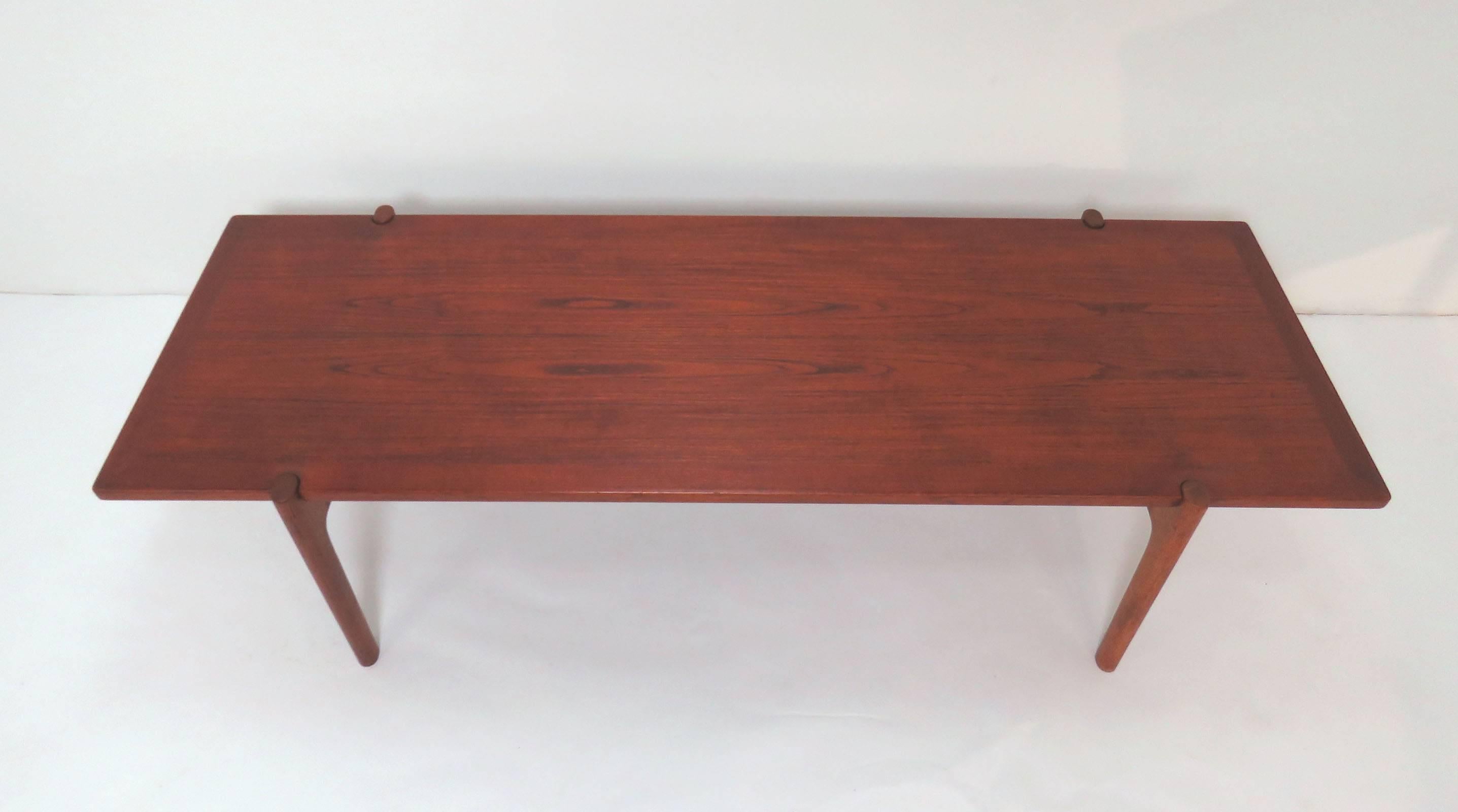 Hans Wegner Danish Teak Reversible Flip Top Coffee Table for Johannes Hansen 2