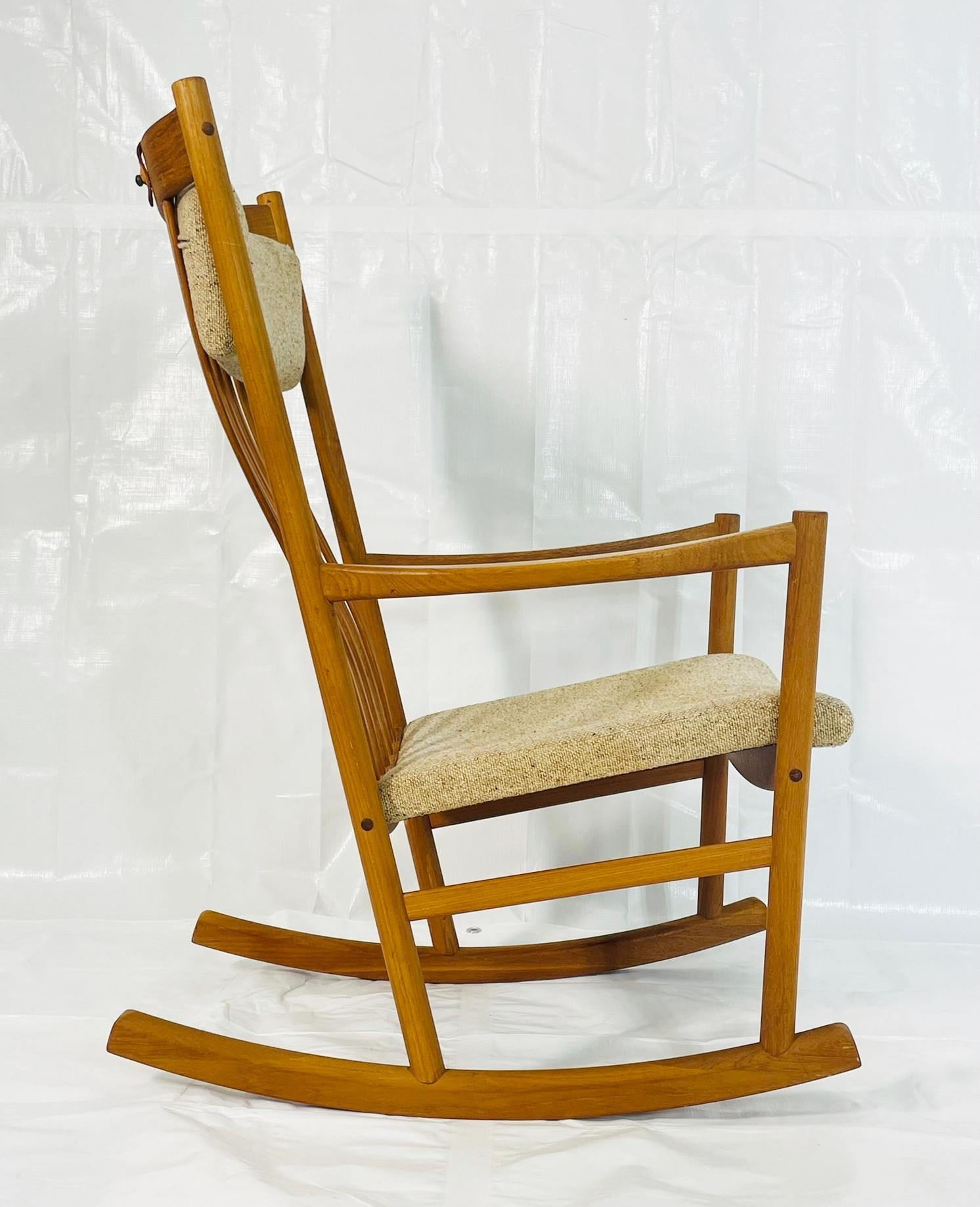 Hans Wegner Danish Teak Rocking Chair for Tarm Stole, 1960s (Dänisch) im Angebot