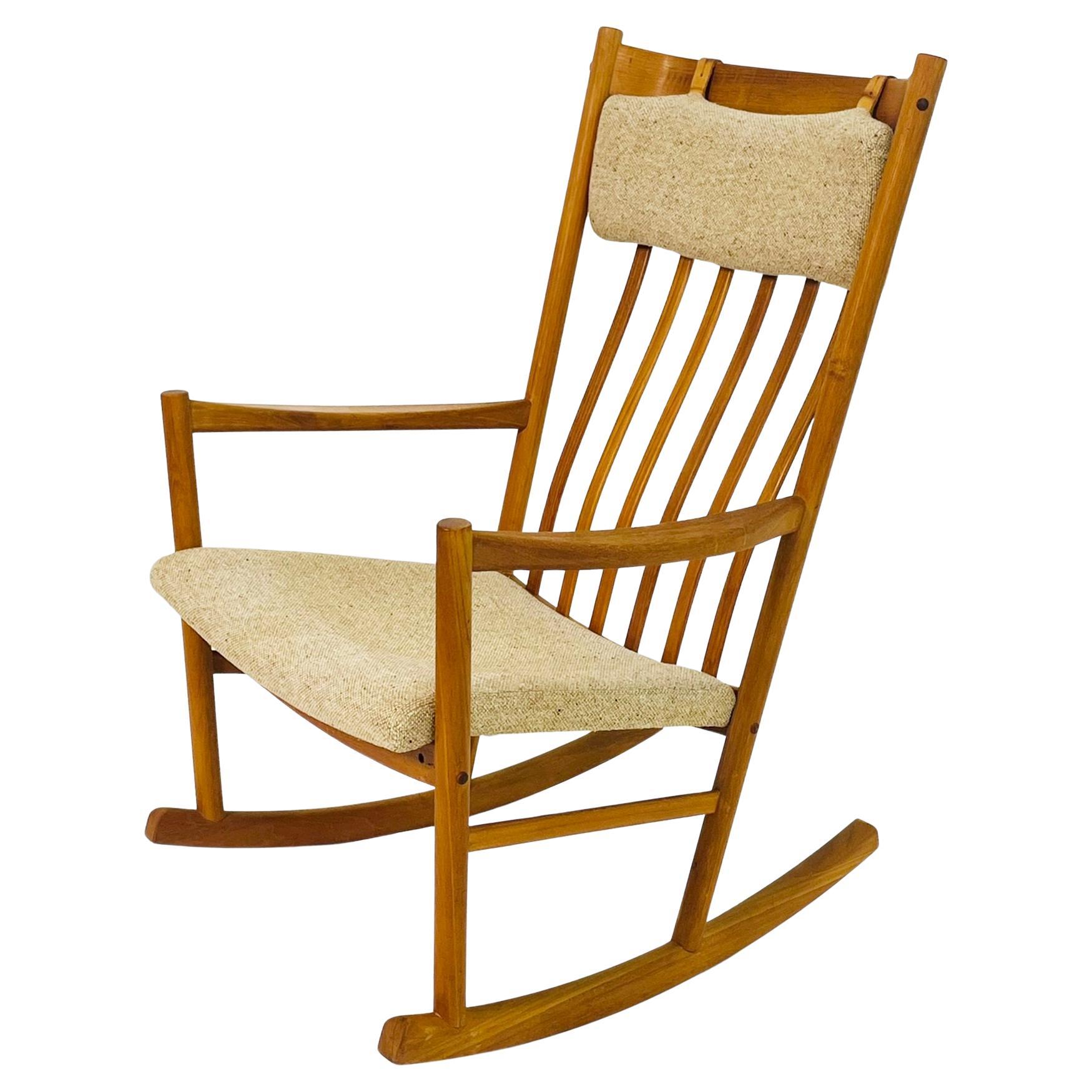 Hans Wegner Danish Teak Rocking Chair for Tarm Stole, 1960s