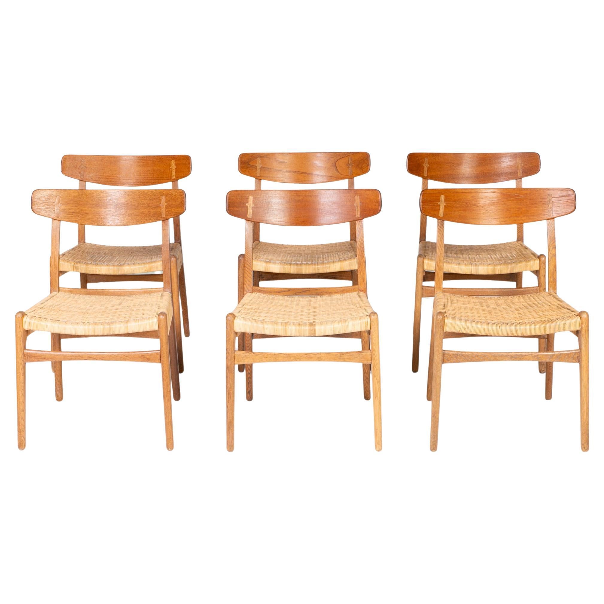 Hans Wegner dining CH 23 chairs Danish Mid Century set of 6