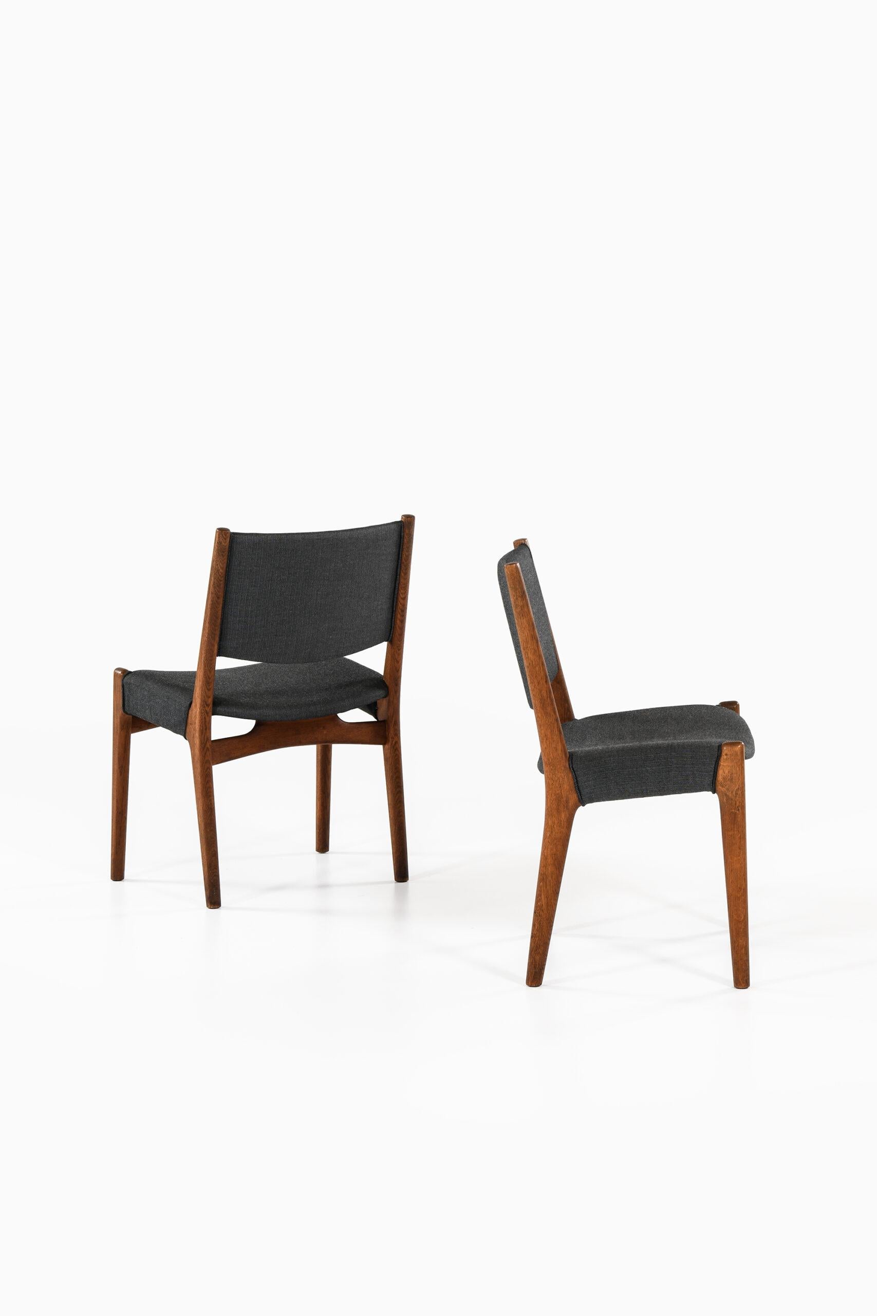 Very rare dining chairs designed by Hans Wegner. Produced by cabinetmaker Johannes Hansen in Denmark.