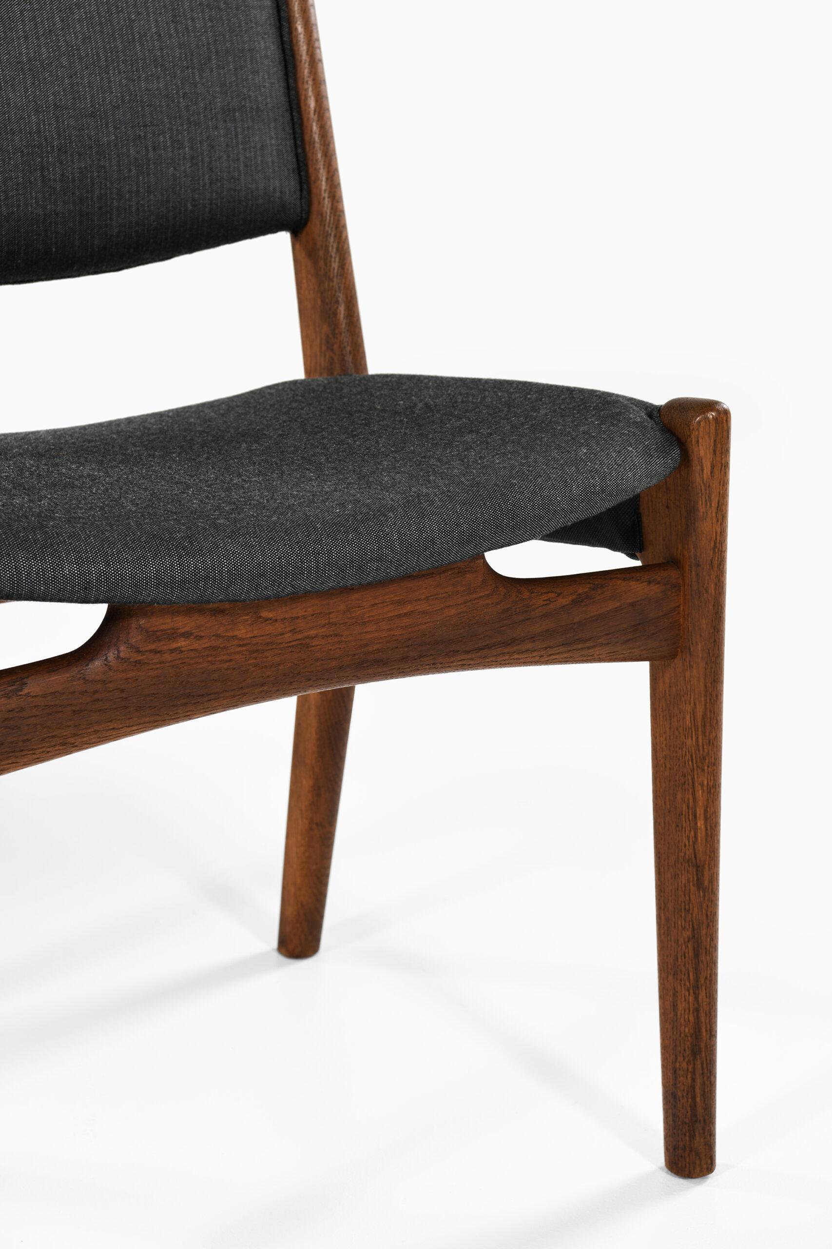 Fabric Hans Wegner Dining Chairs by Cabinetmaker Johannes Hansen in Denmark For Sale