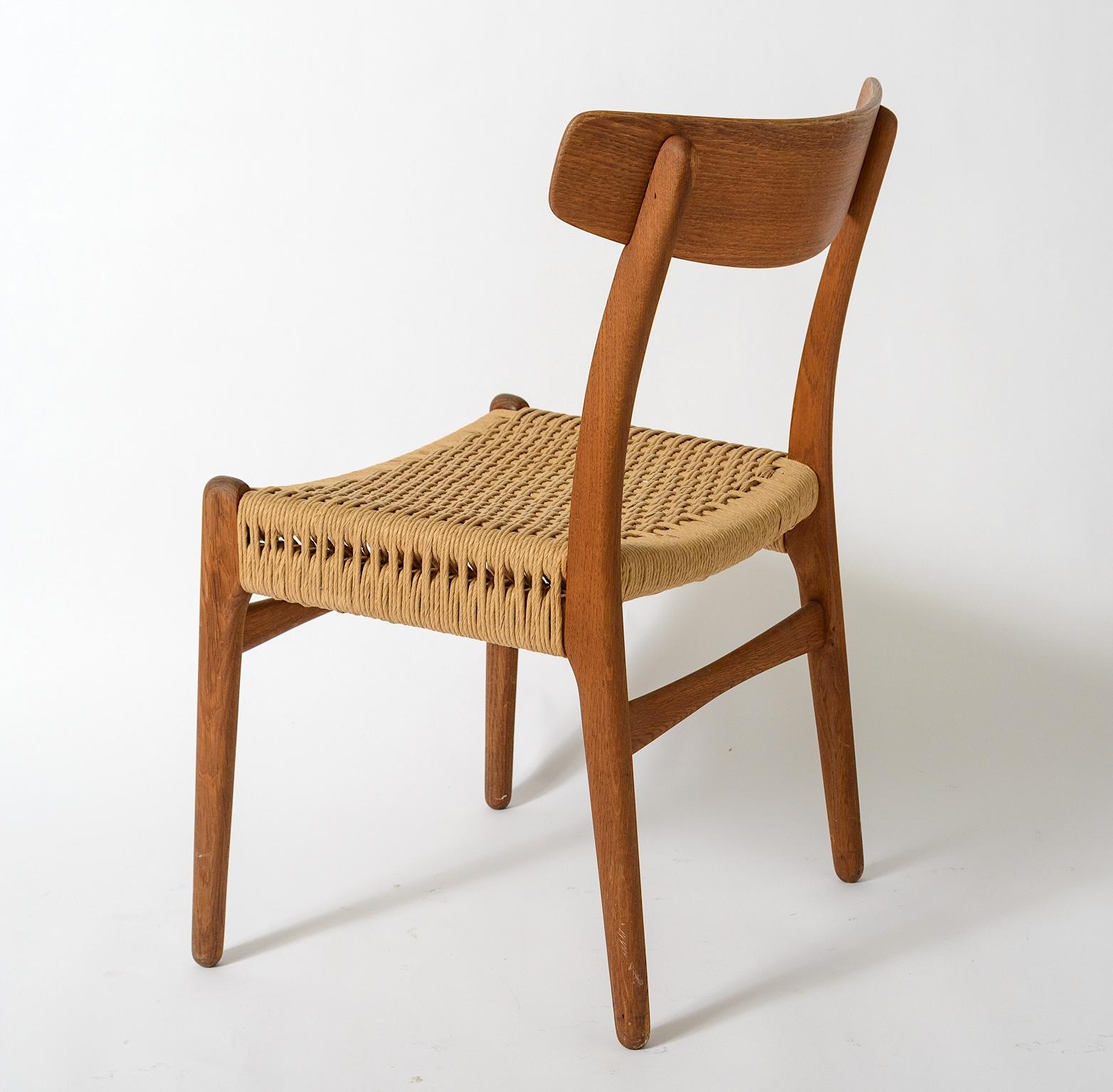 Hans Wegner Dining Chairs Model CH 23 In Good Condition For Sale In West Palm Beach, FL