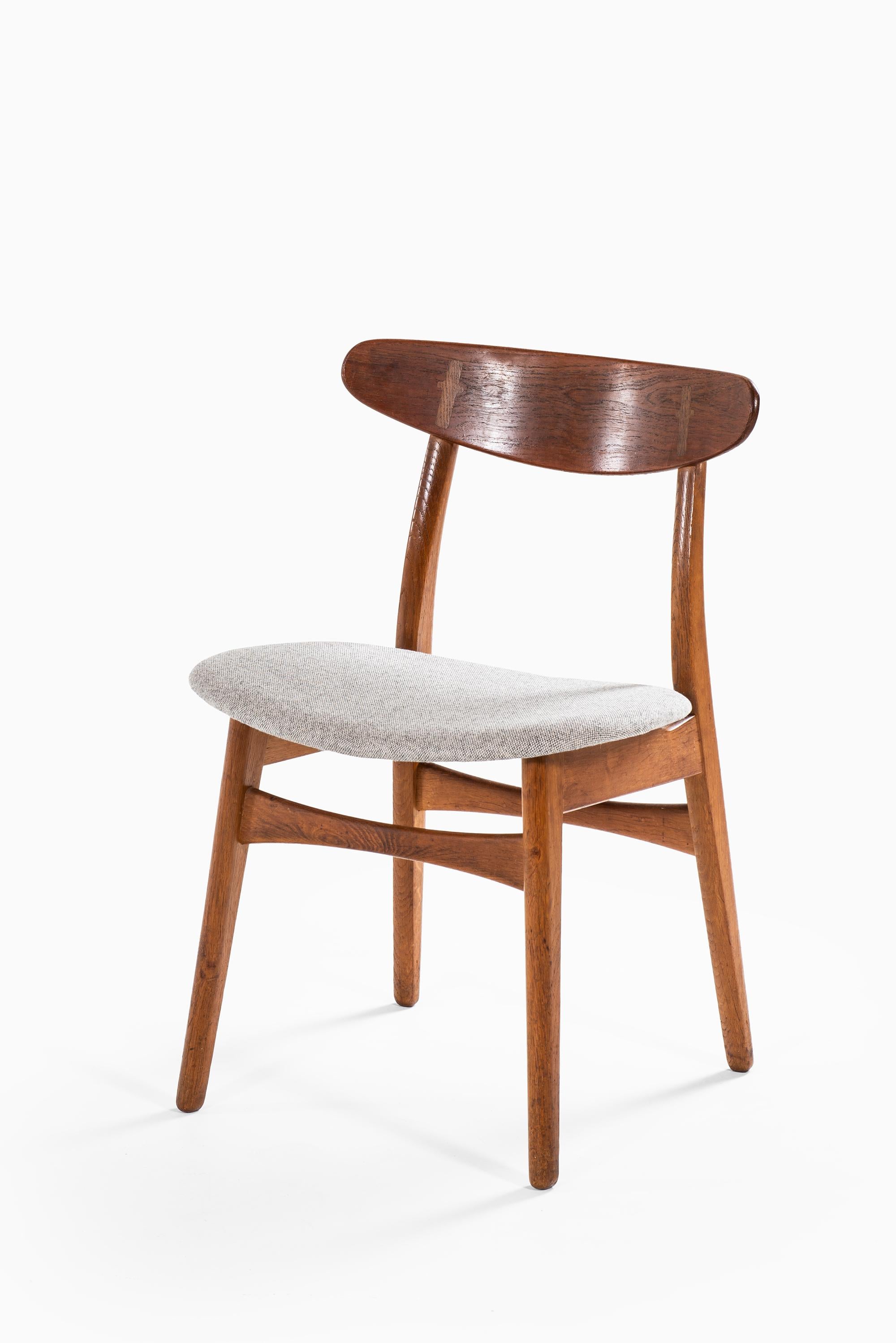 Fabric Hans Wegner Dining Chairs Model CH-30 by Carl Hansen & Son in Denmark