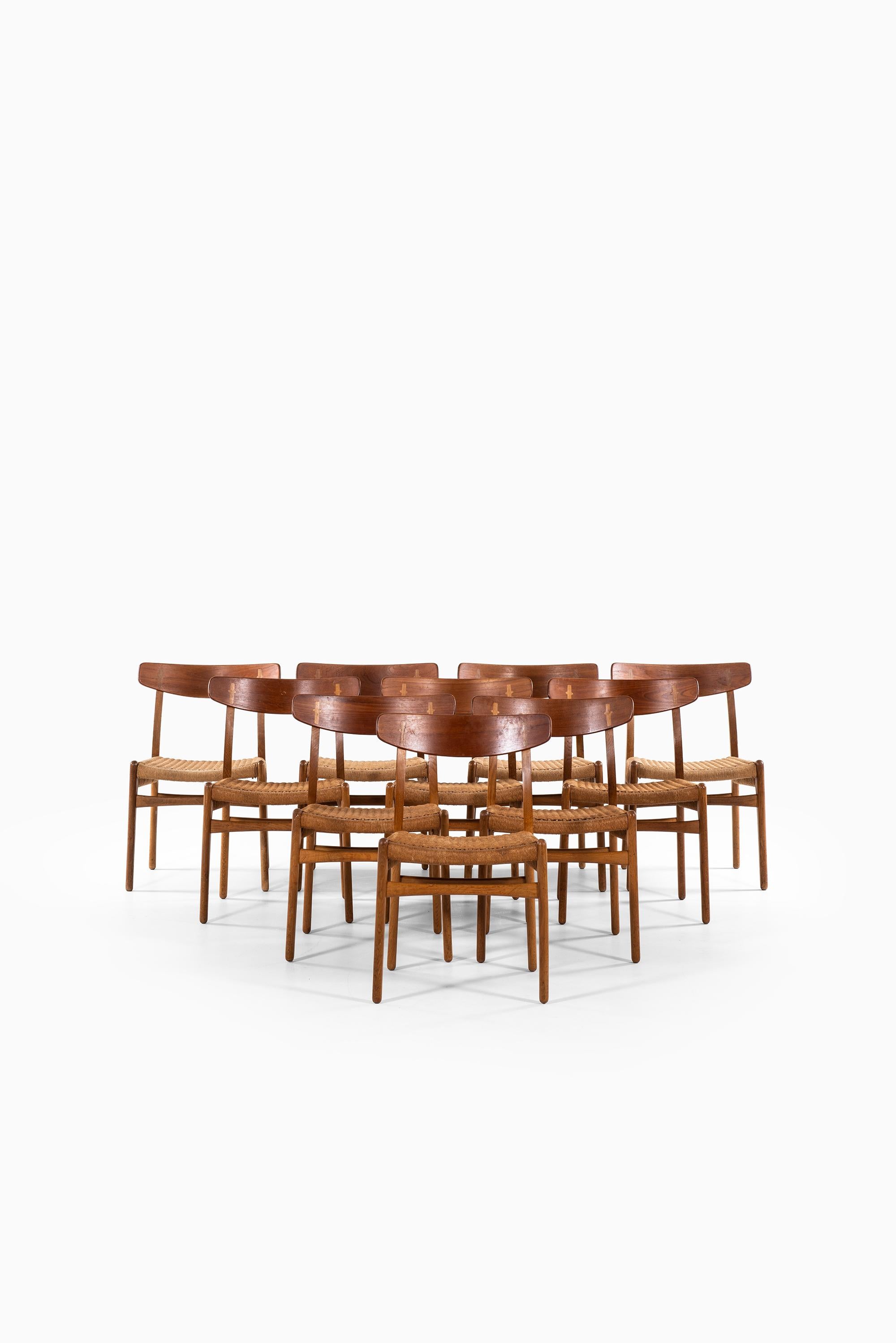 Set of 10 dining chairs model CH-23 designed by Hans Wegner. Produced by Carl Hansen & Son in Denmark.