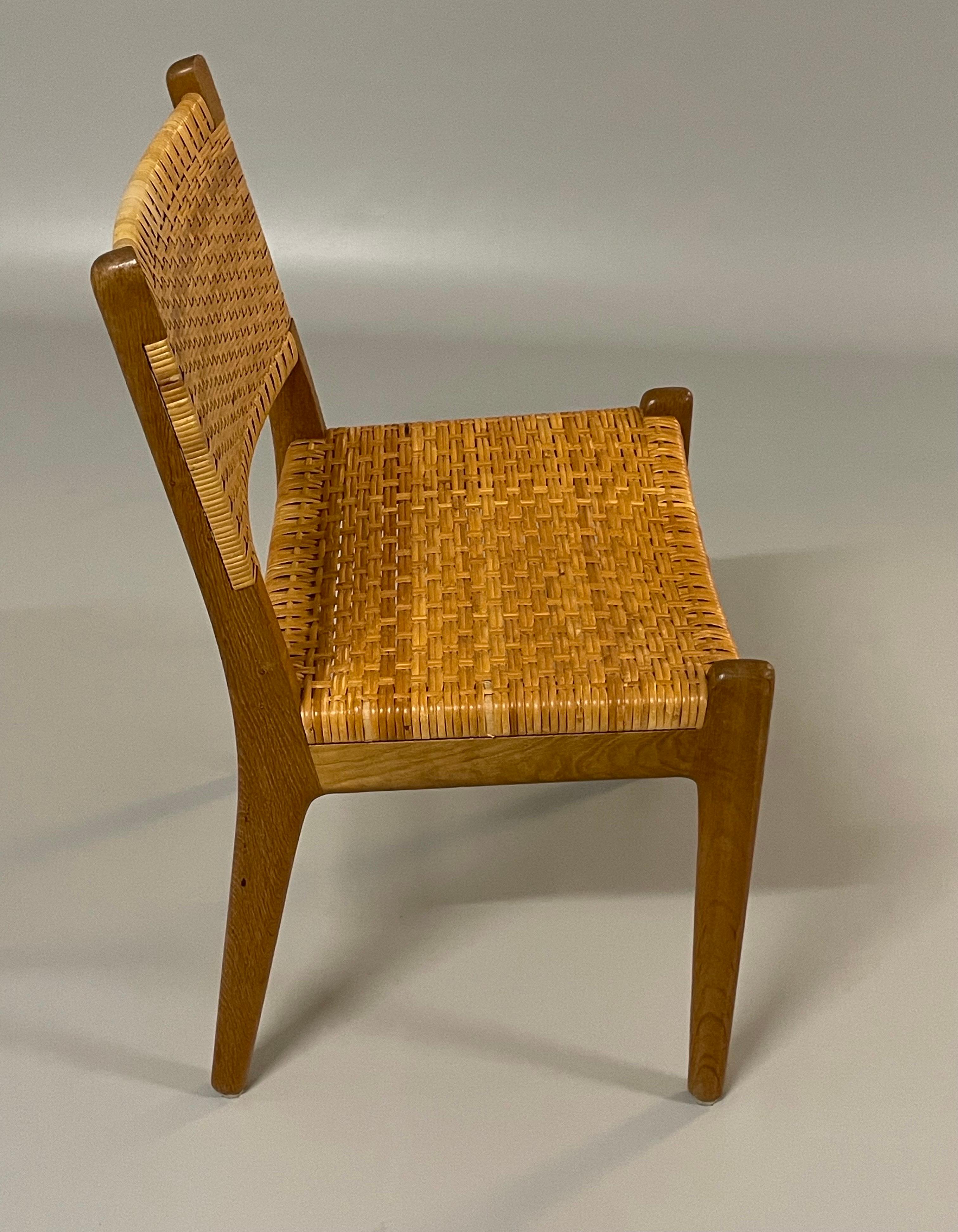 Hans Wegner Dining Chairs Model CH31 Oak & Rattan For Sale 5