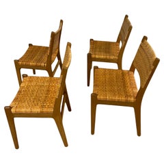 Hans Wegner Dining Chairs Model CH31 Oak & Rattan