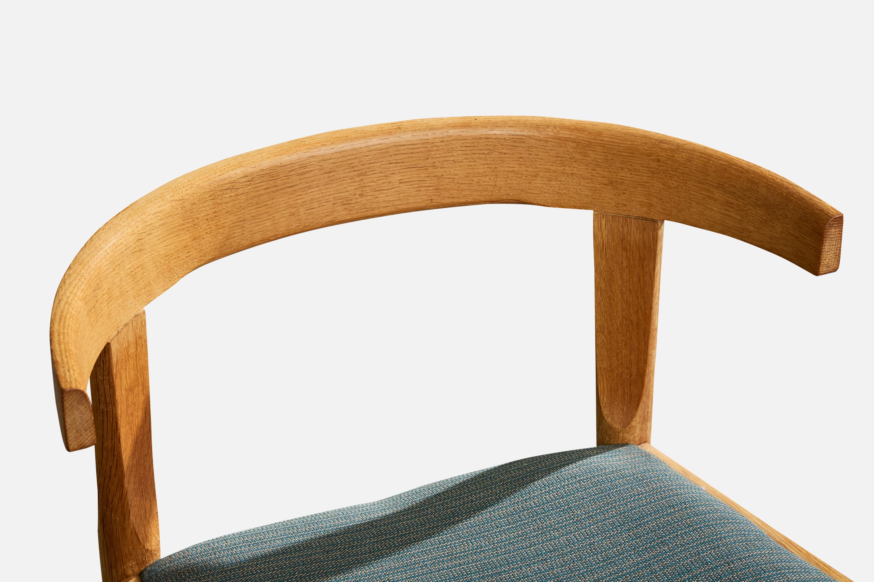 Hans Wegner, Dining Room Chairs, Oak, Fabric, Denmark, 1960s in vendita 3