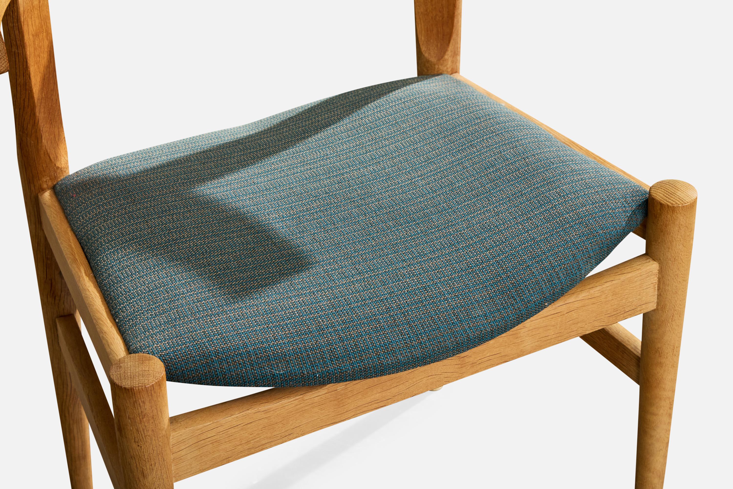 Hans Wegner, Dining Room Chairs, Oak, Fabric, Denmark, 1960s in vendita 4