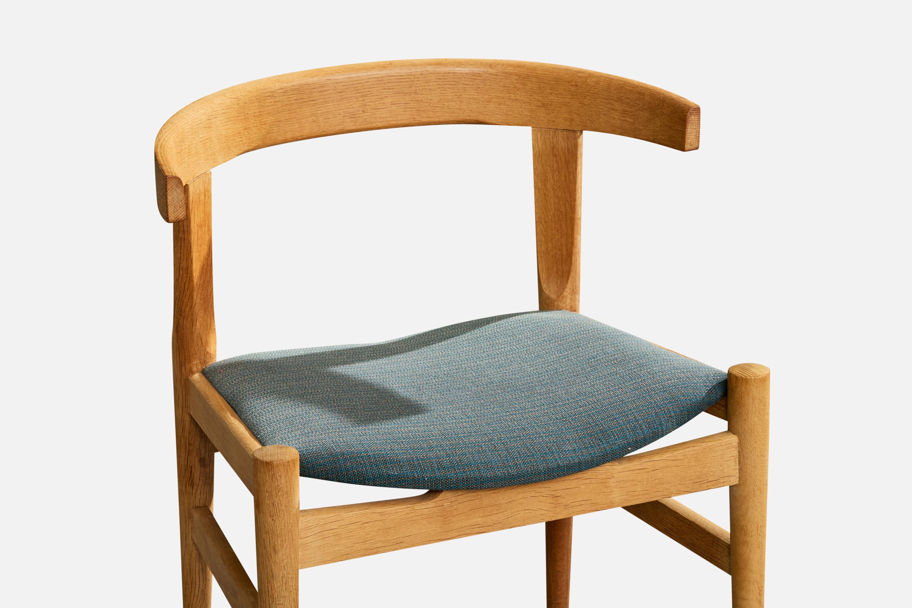 Hans Wegner, Dining Room Chairs, Oak, Fabric, Denmark, 1960s in vendita 2