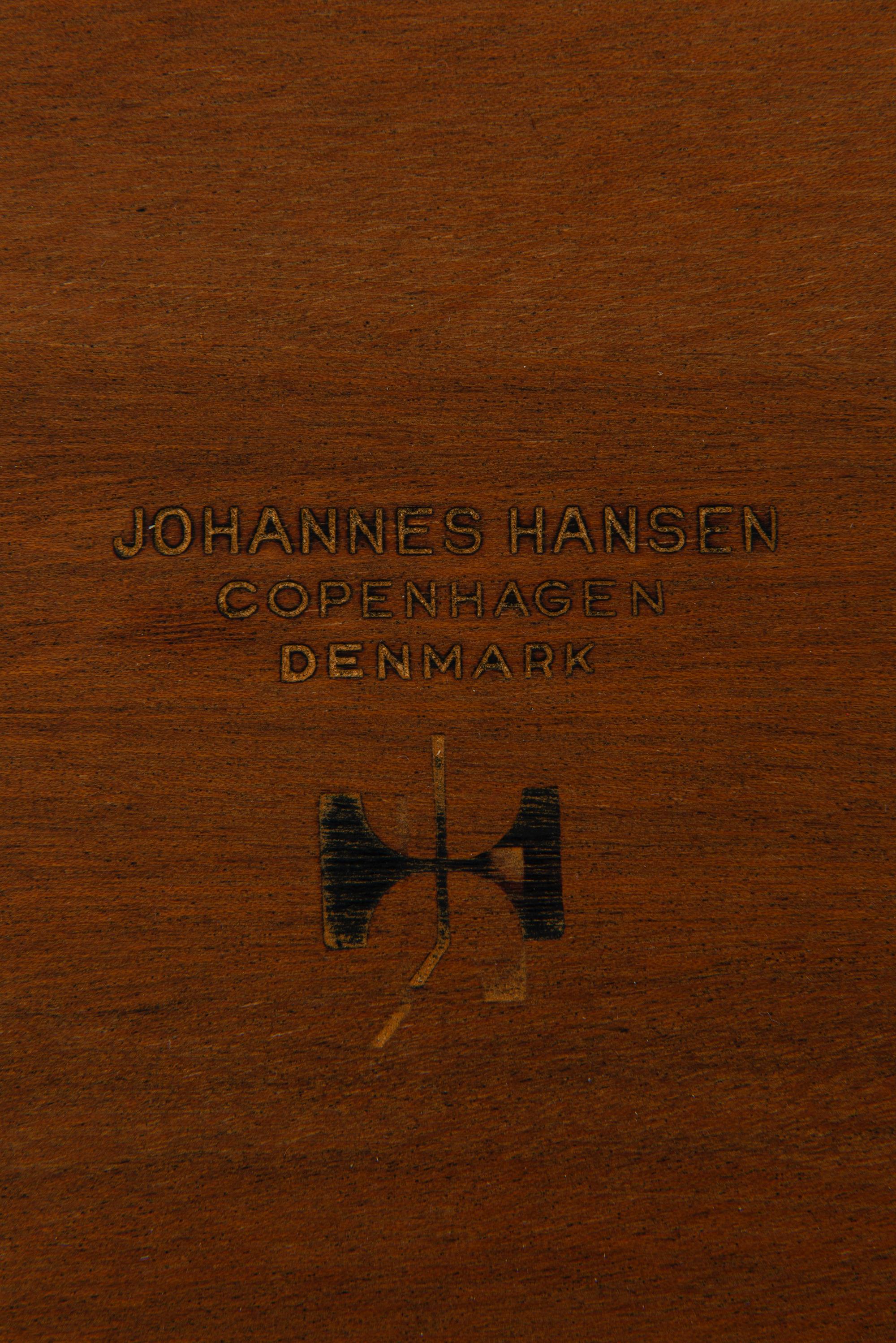 Brass Hans Wegner Dining Table Model JH-570 by Johannes Hansen in Denmark For Sale
