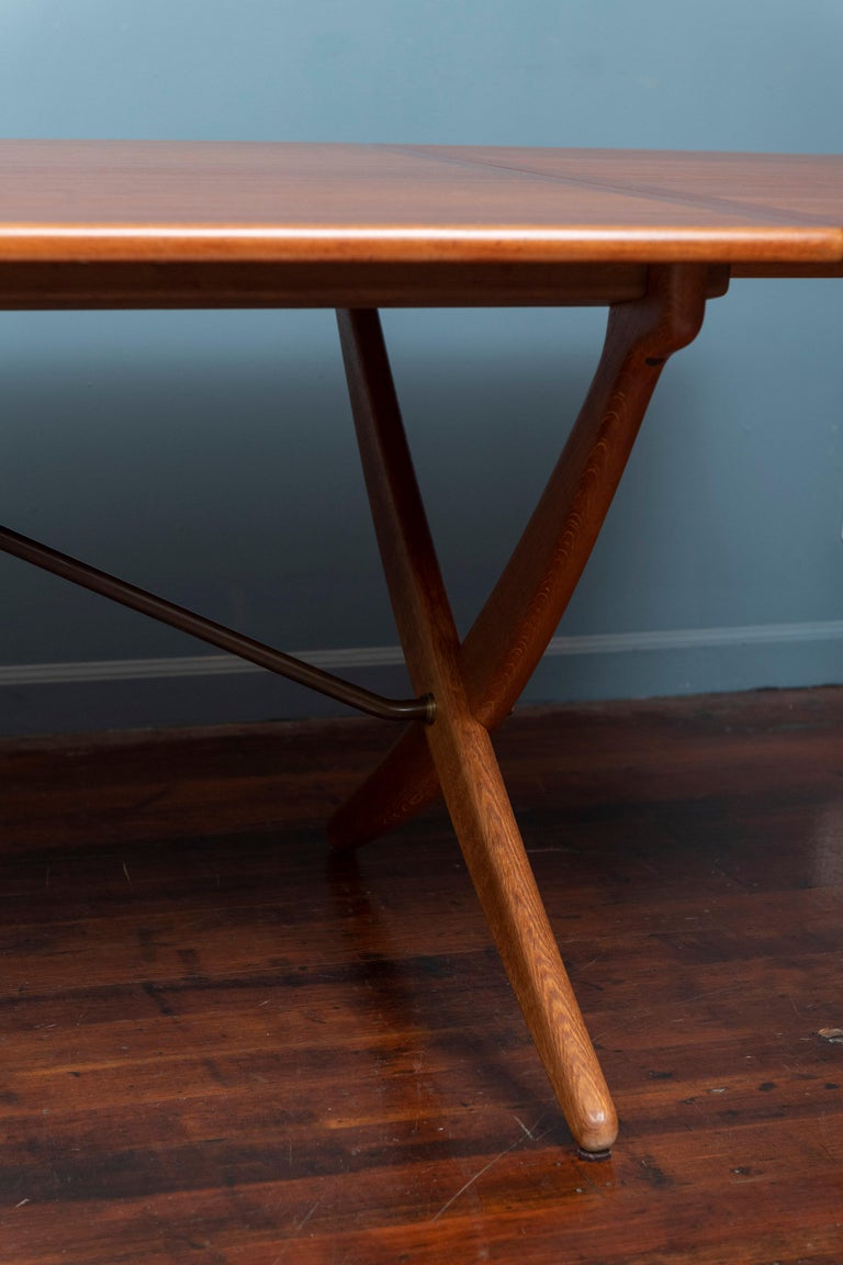 Brass Hans Wegner Drop Leaf Dining Table for Andreas Tuck, Model AT-314 For Sale