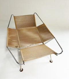 Hans Wegner Early Flag Halyard Chair mit Schafsfell