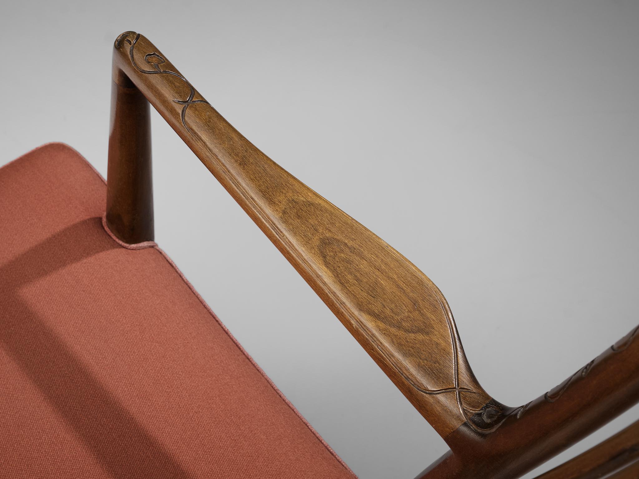 Hans J. Wegner Early Edition Rocking Chair In Good Condition In Waalwijk, NL
