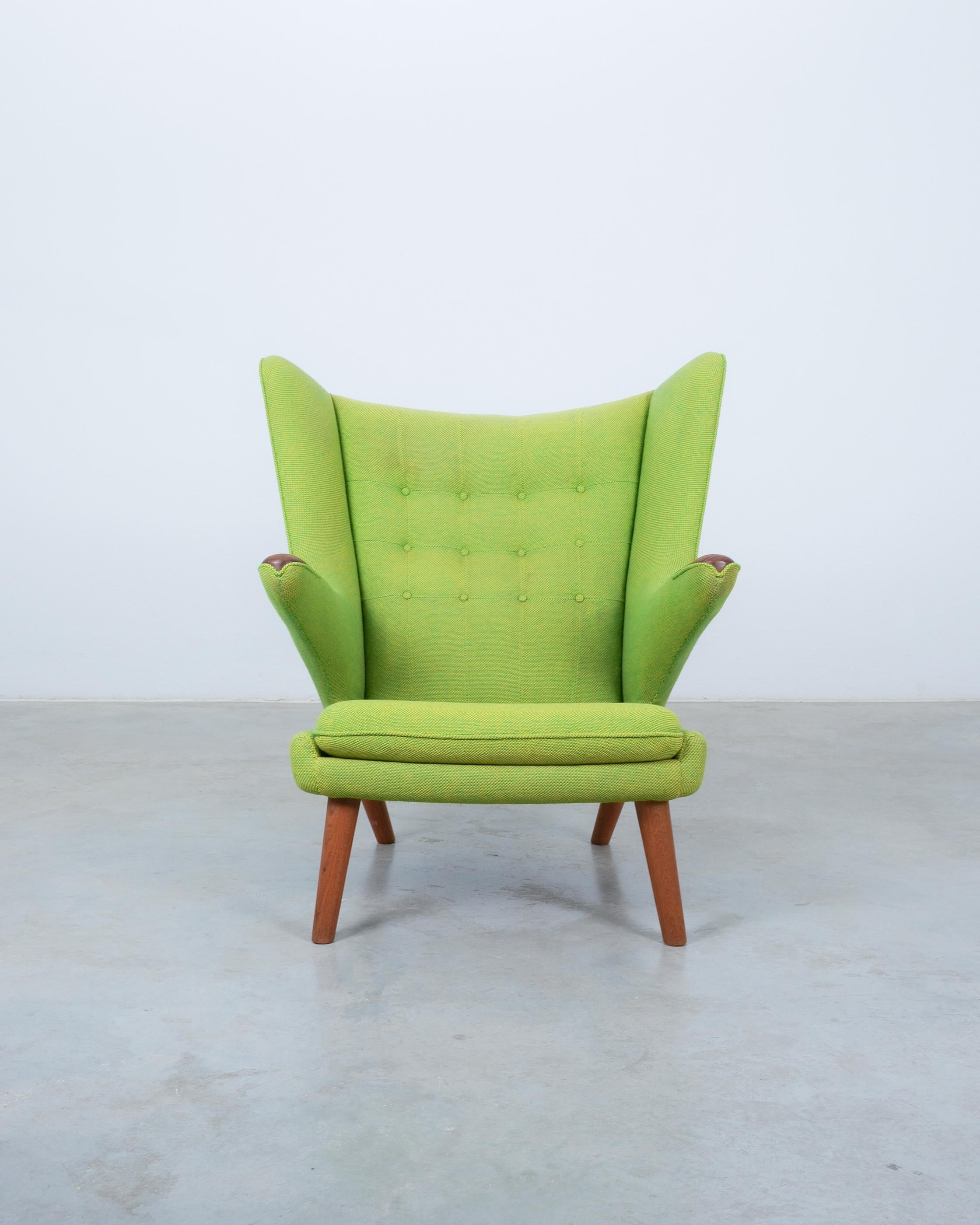 Hans Wegner Early Papa Bear Chair by AP Stolen Original Fabric 1951, Stamped For Sale 6