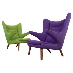Hans Wegner Early Papa Bear Chair by AP Stolen Original Fabric 1951, Stamped